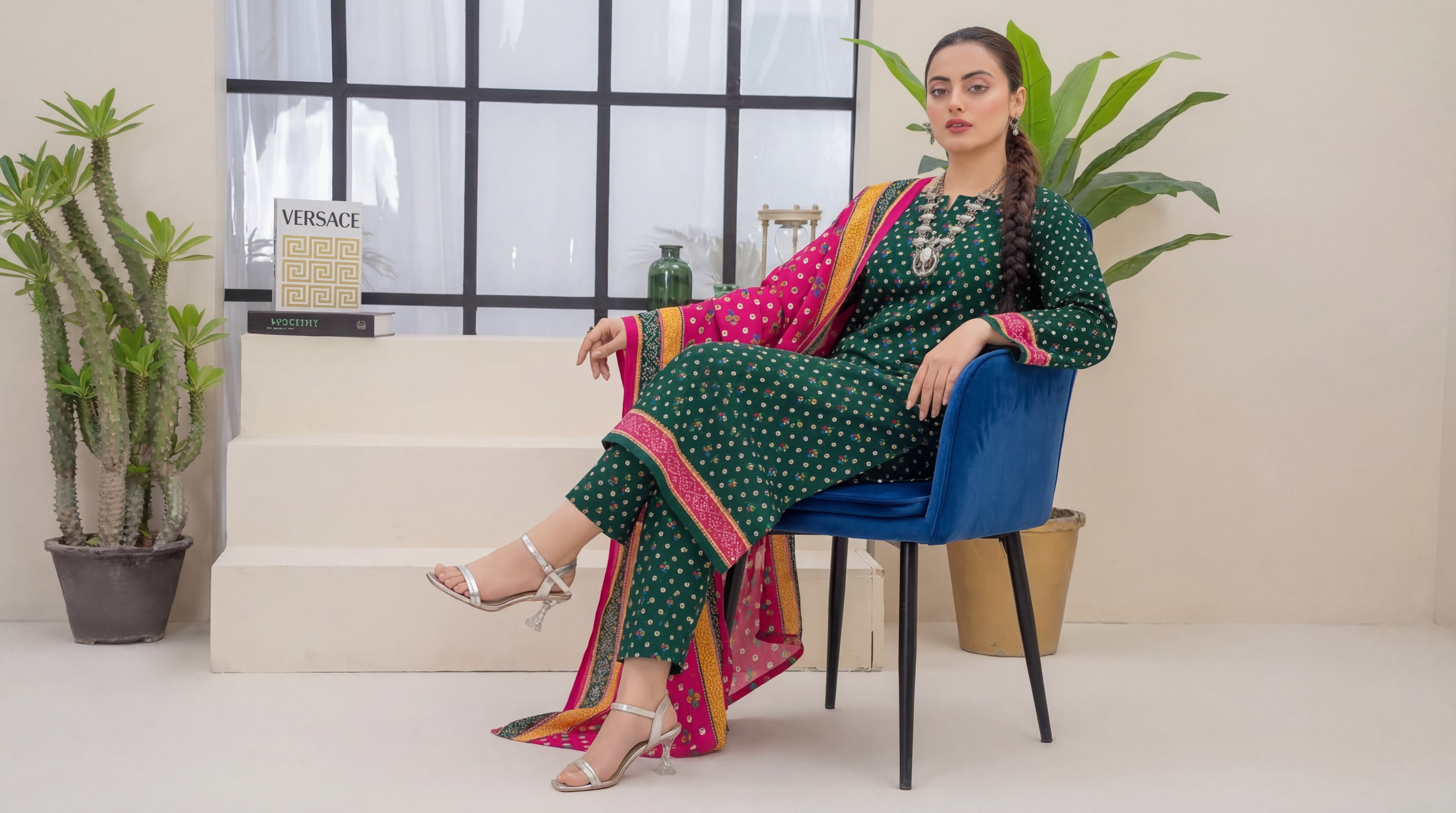 Unstitched 3 Piece Printed Lawn Suit - Khumar Collection