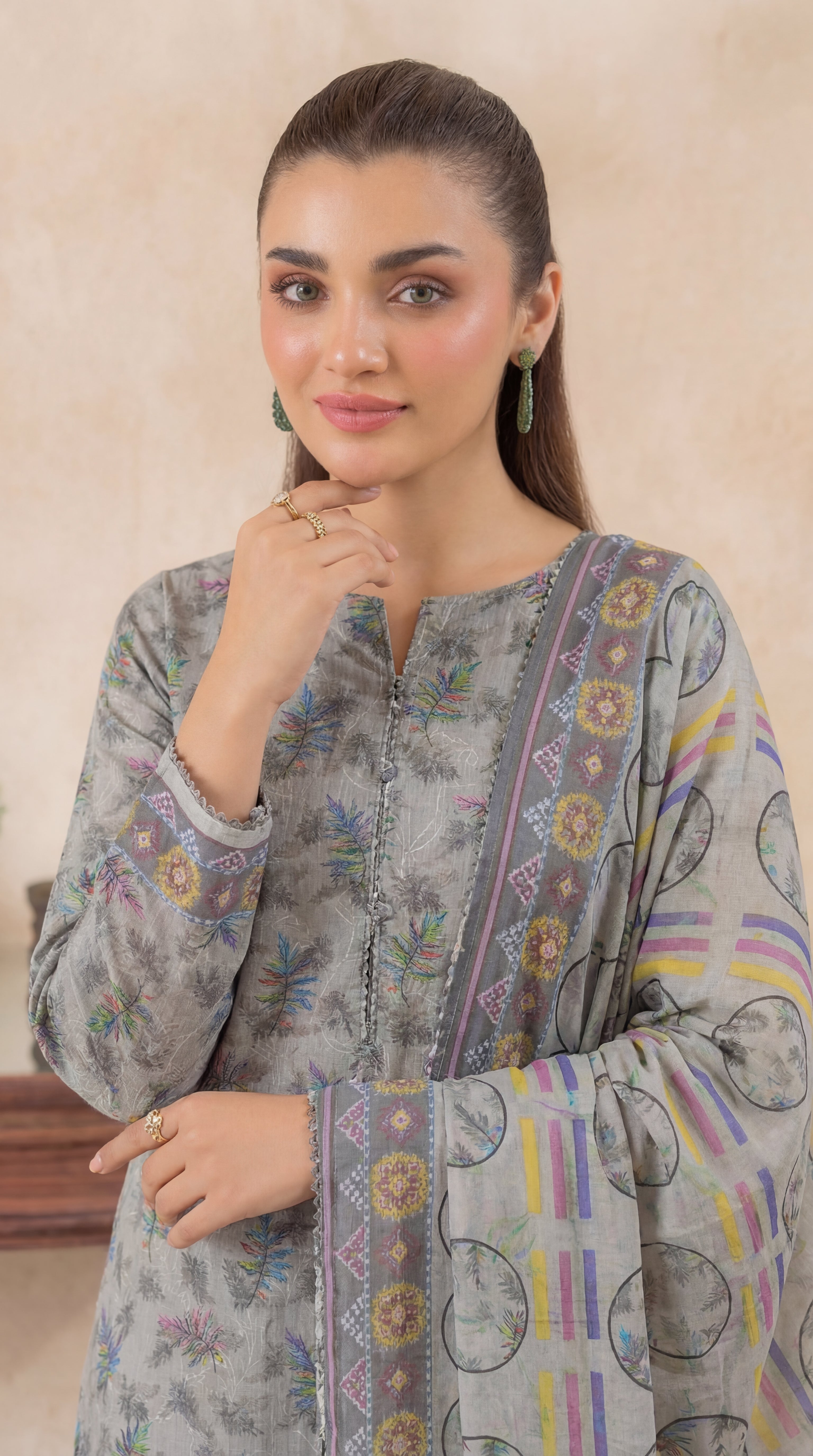 Unstitched Chikankari 3 Piece Lawn - Afreen Collection