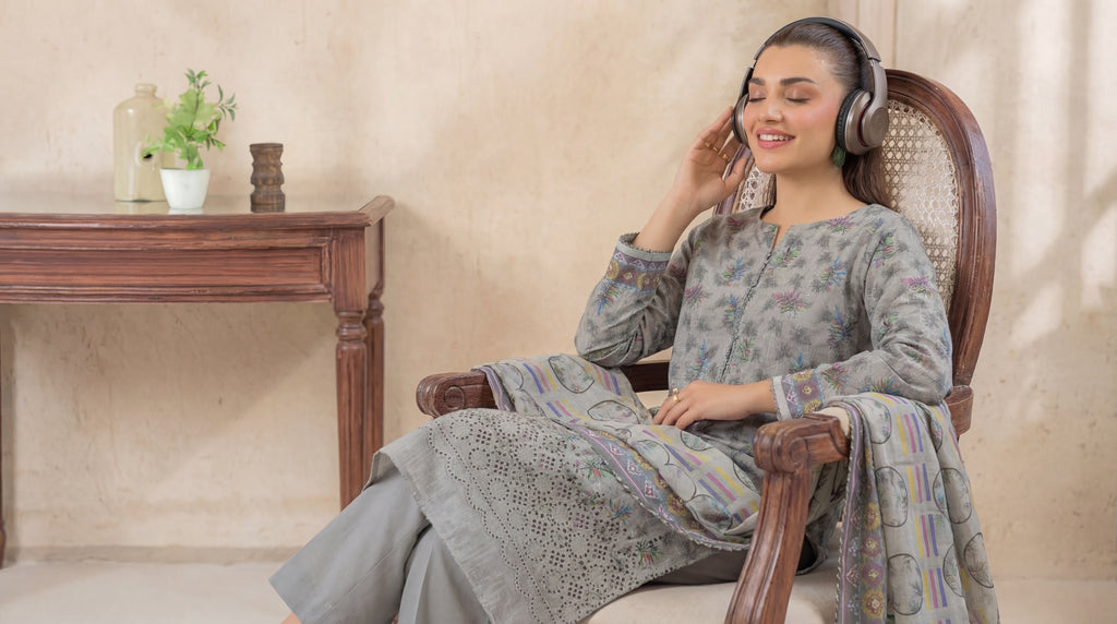 Unstitched Chikankari 3 Piece Lawn - Afreen Collection