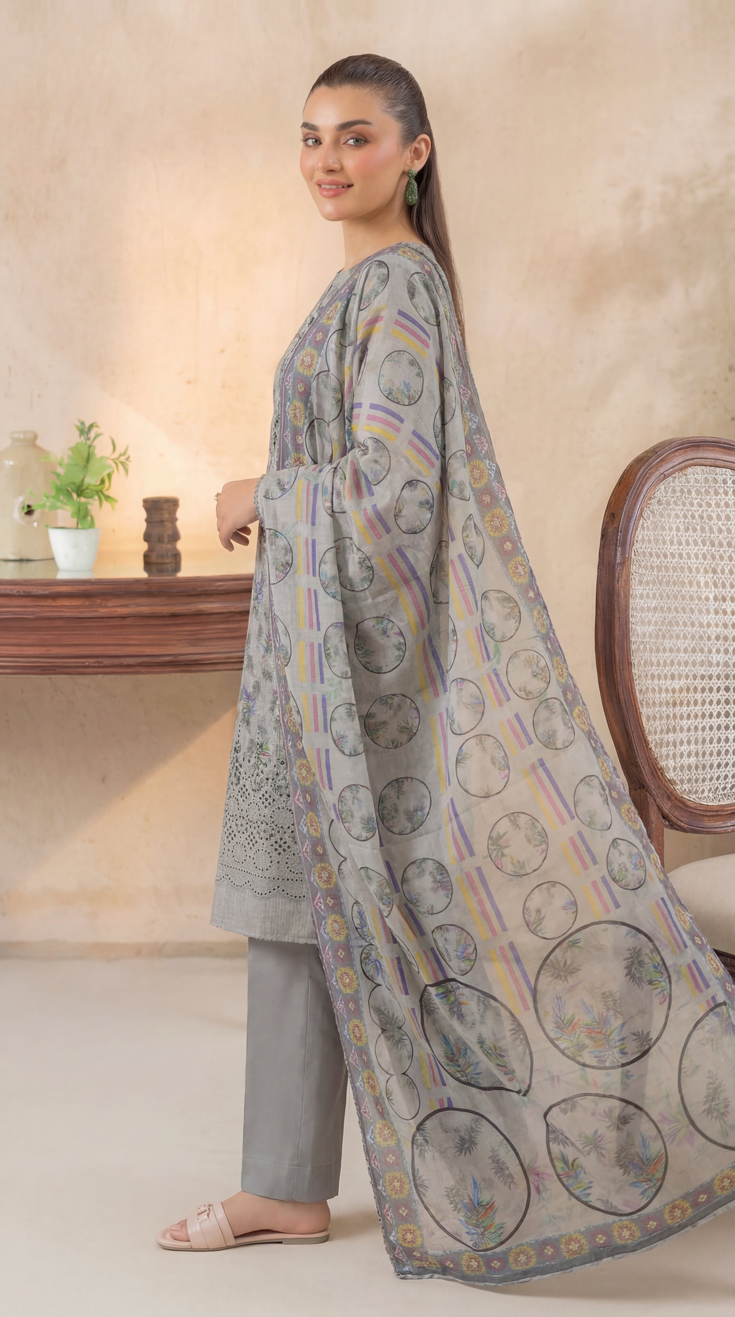 Unstitched Chikankari 3 Piece Lawn - Afreen Collection