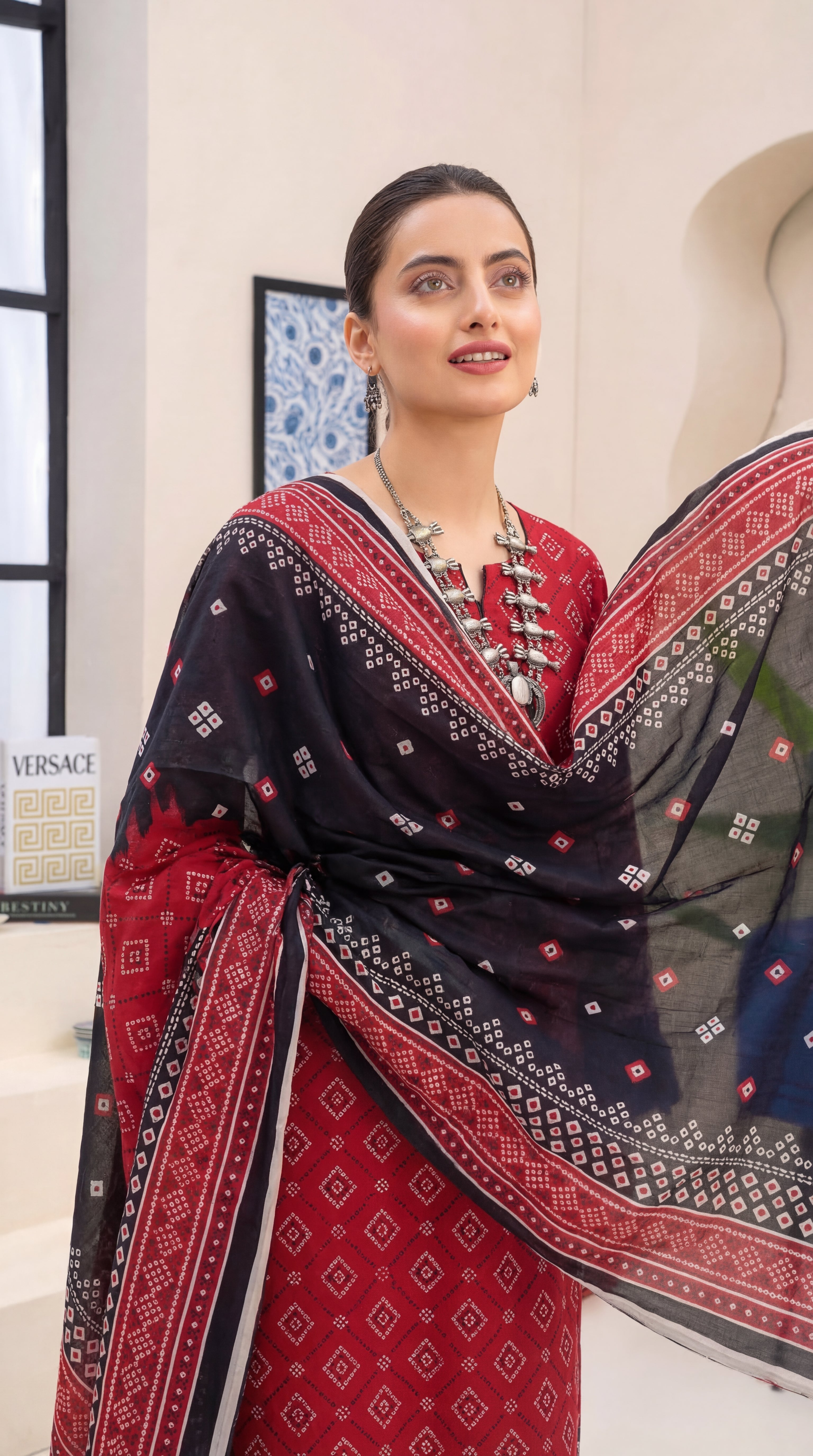 Unstitched 3 Piece Printed Lawn Suit - Khumar Collection