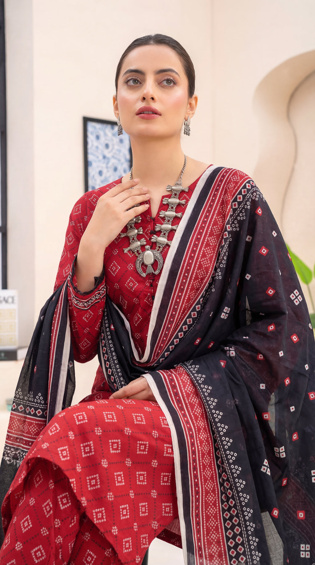 Unstitched 3 Piece Printed Lawn Suit - Khumar Collection