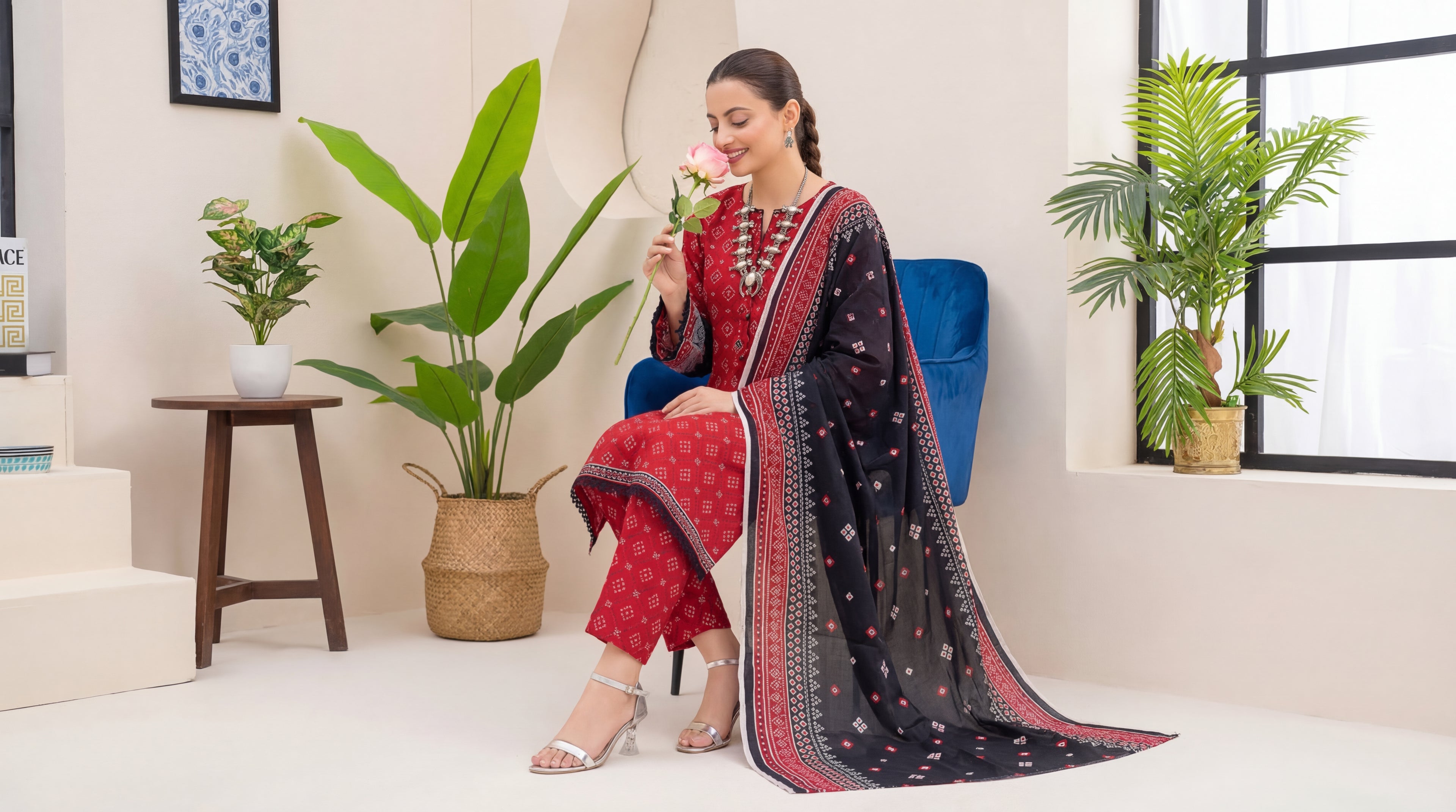 Unstitched 3 Piece Printed Lawn Suit - Khumar Collection