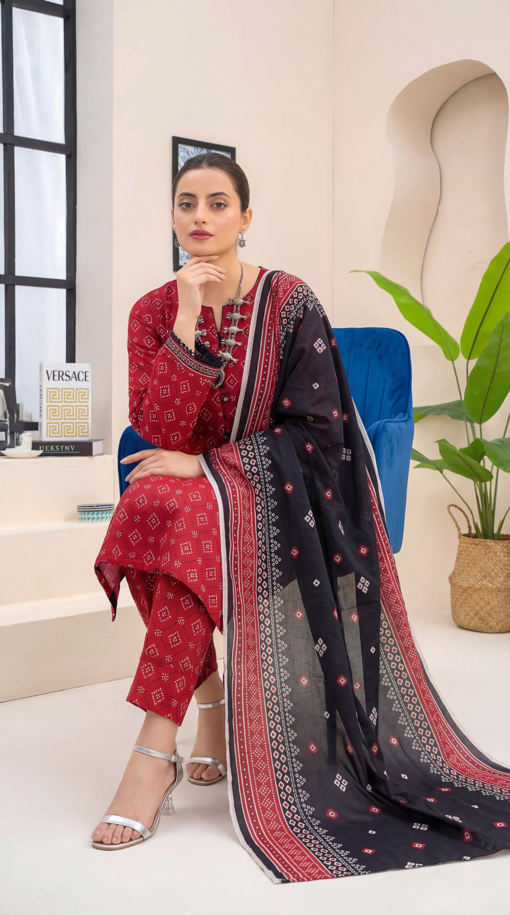 Unstitched 3 Piece Printed Lawn Suit - Khumar Collection