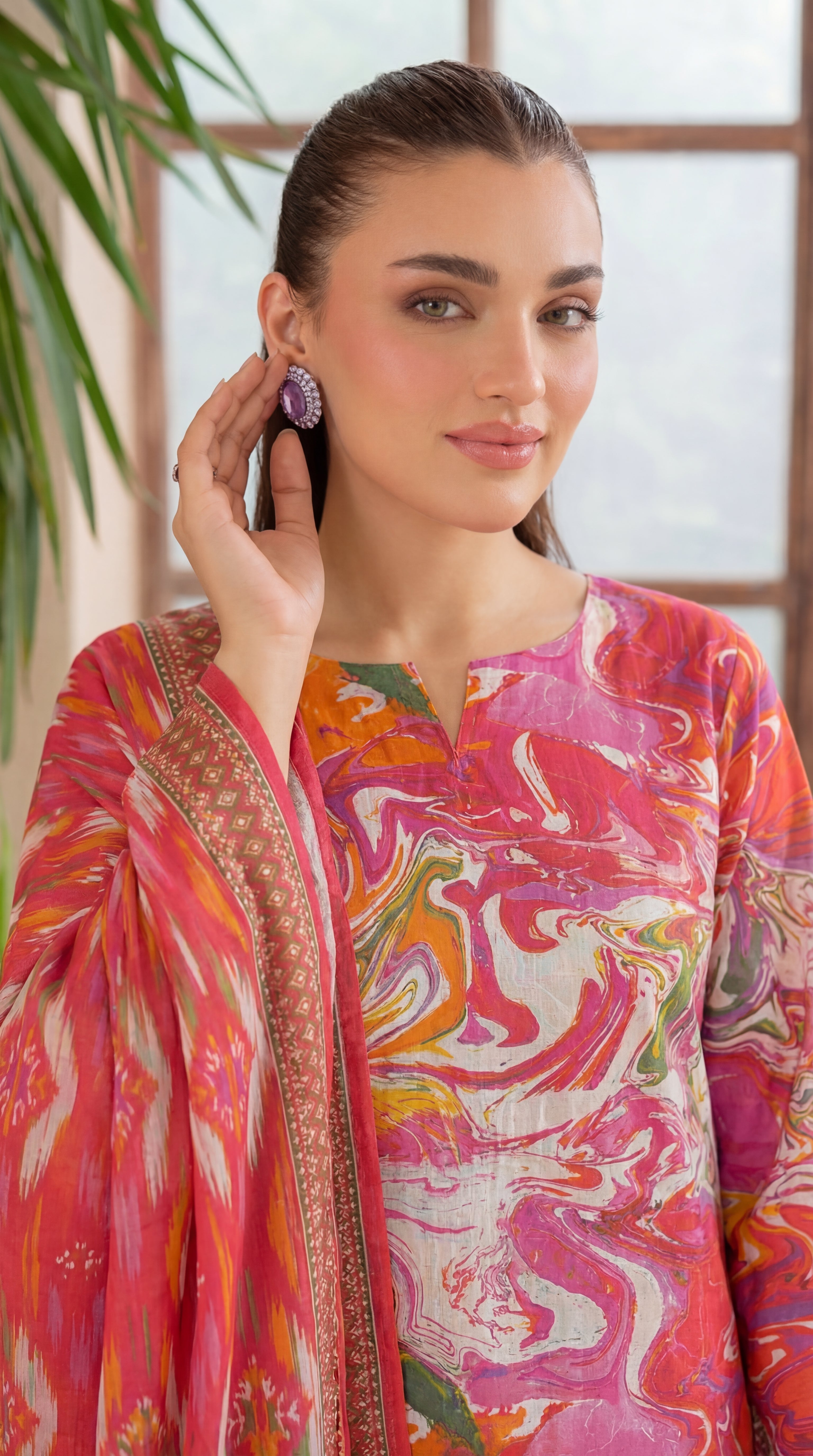 Unstitched Chikankari 3 Piece Lawn - Afreen Collection