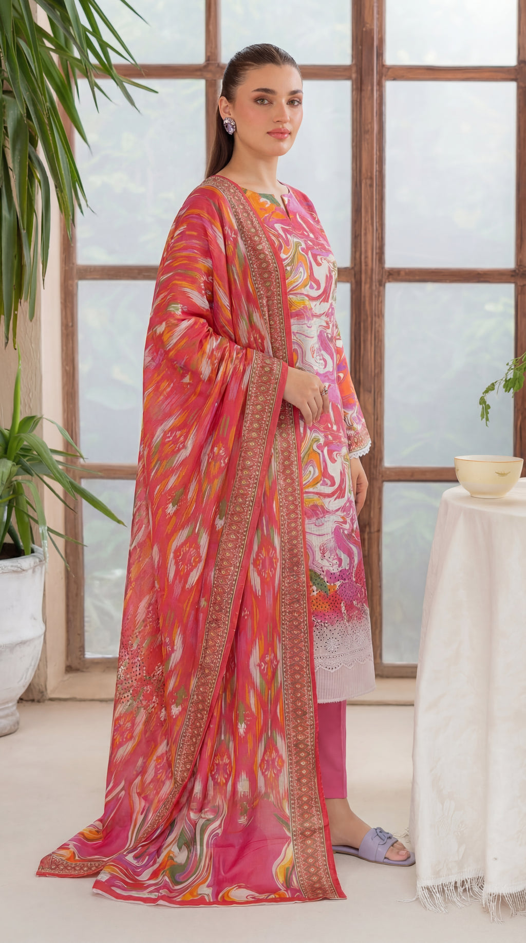 Unstitched Chikankari 3 Piece Lawn - Afreen Collection