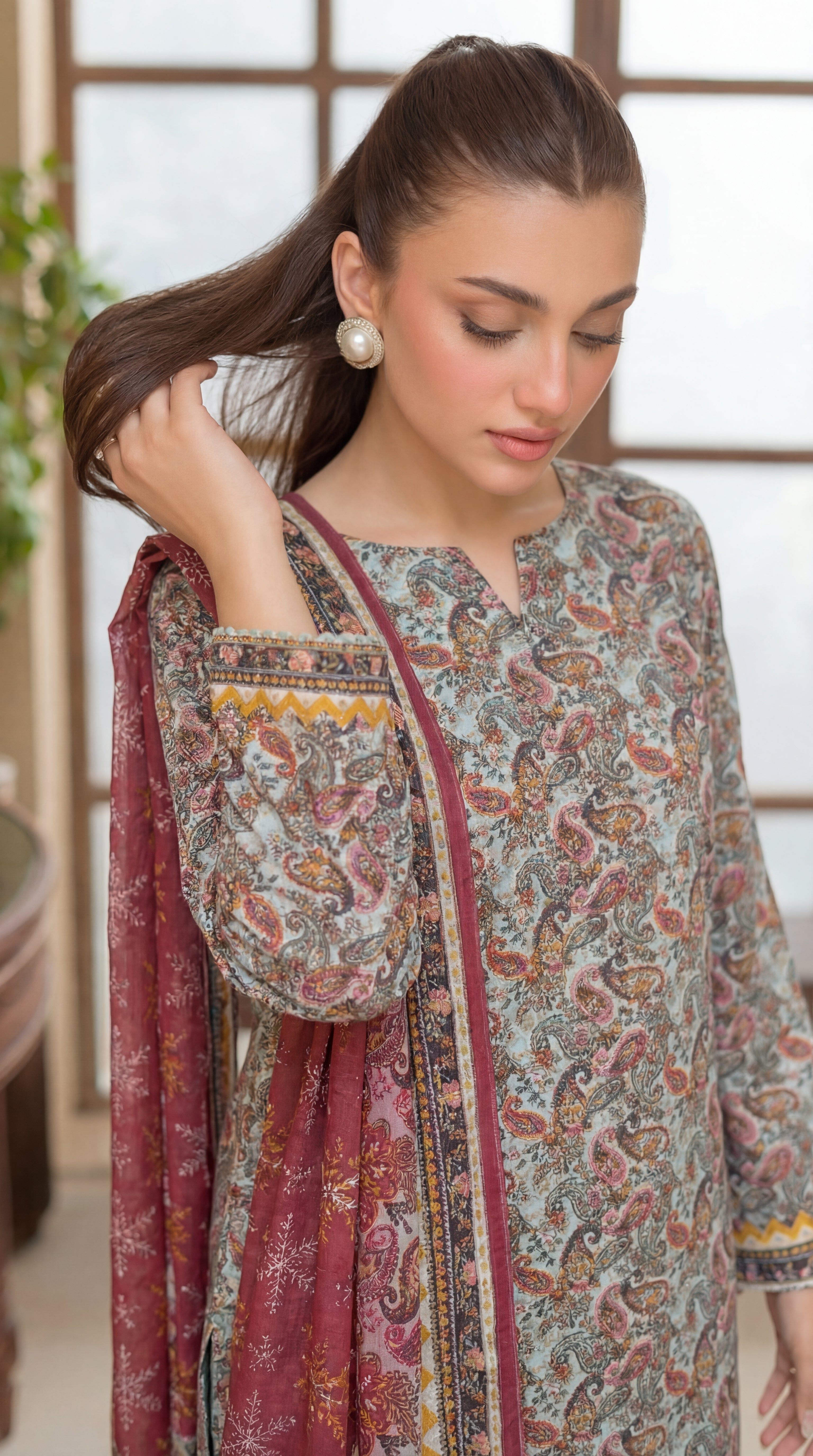 Unstitched Chikankari 3 Piece Lawn - Afreen Collection