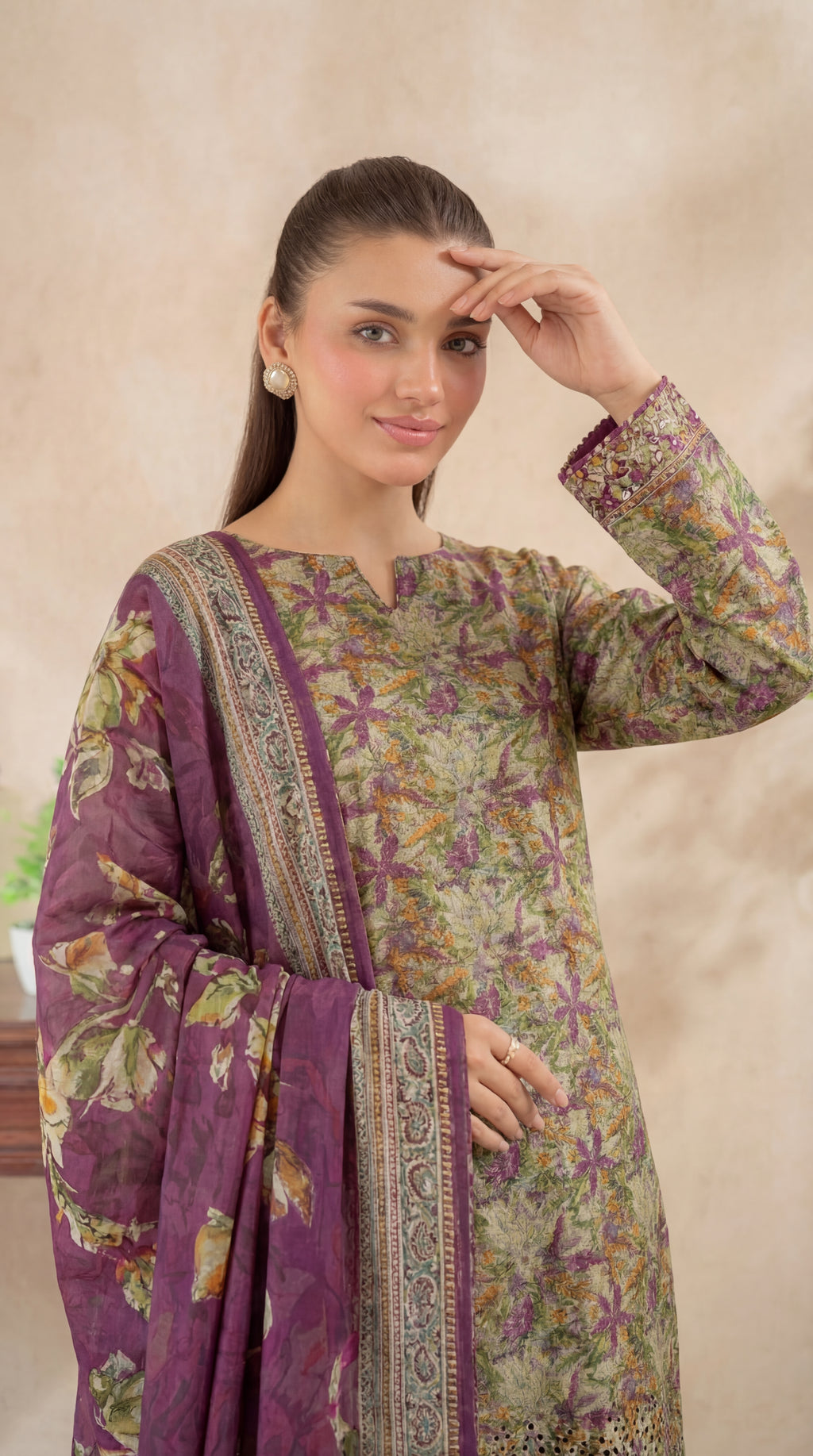 Unstitched Chikankari 3 Piece Lawn - Afreen Collection
