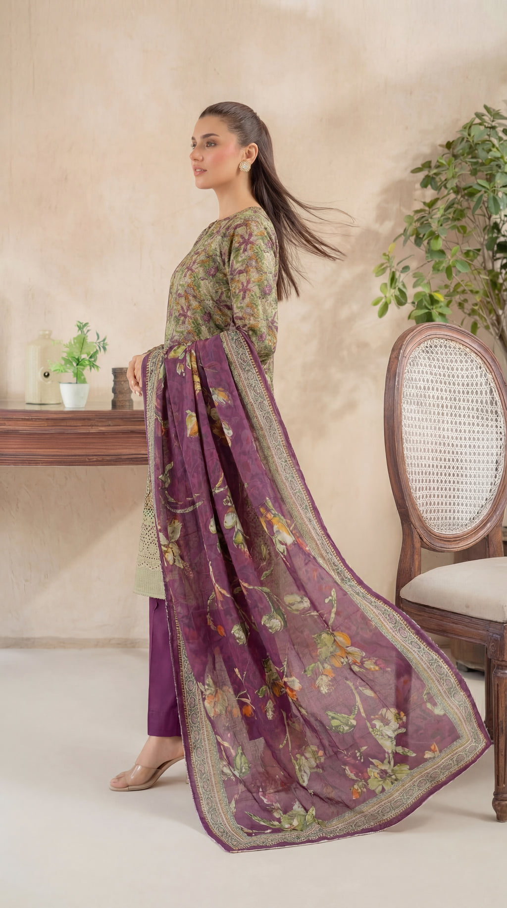 Unstitched Chikankari 3 Piece Lawn - Afreen Collection