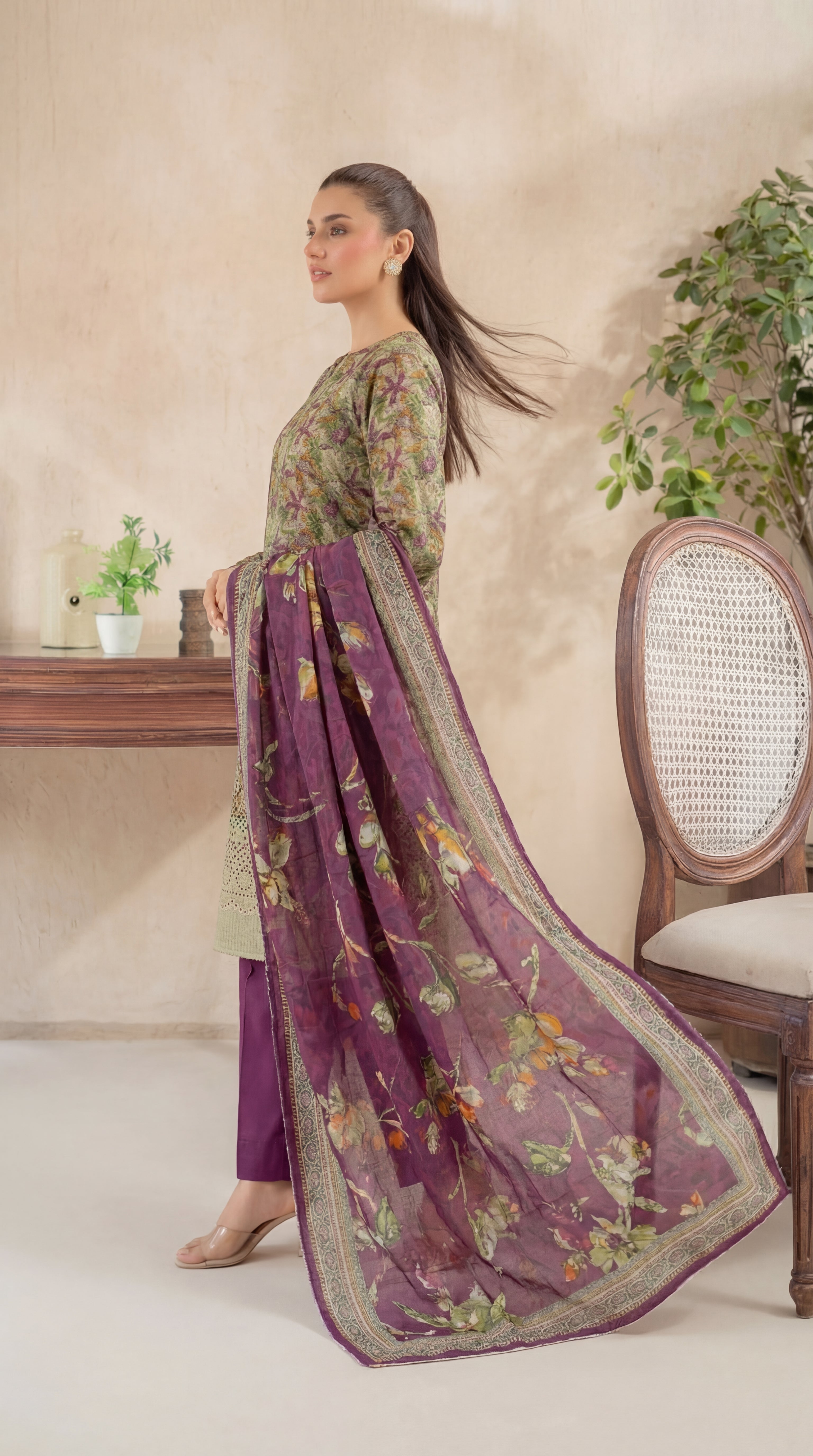 Unstitched Chikankari 3 Piece Lawn - Afreen Collection