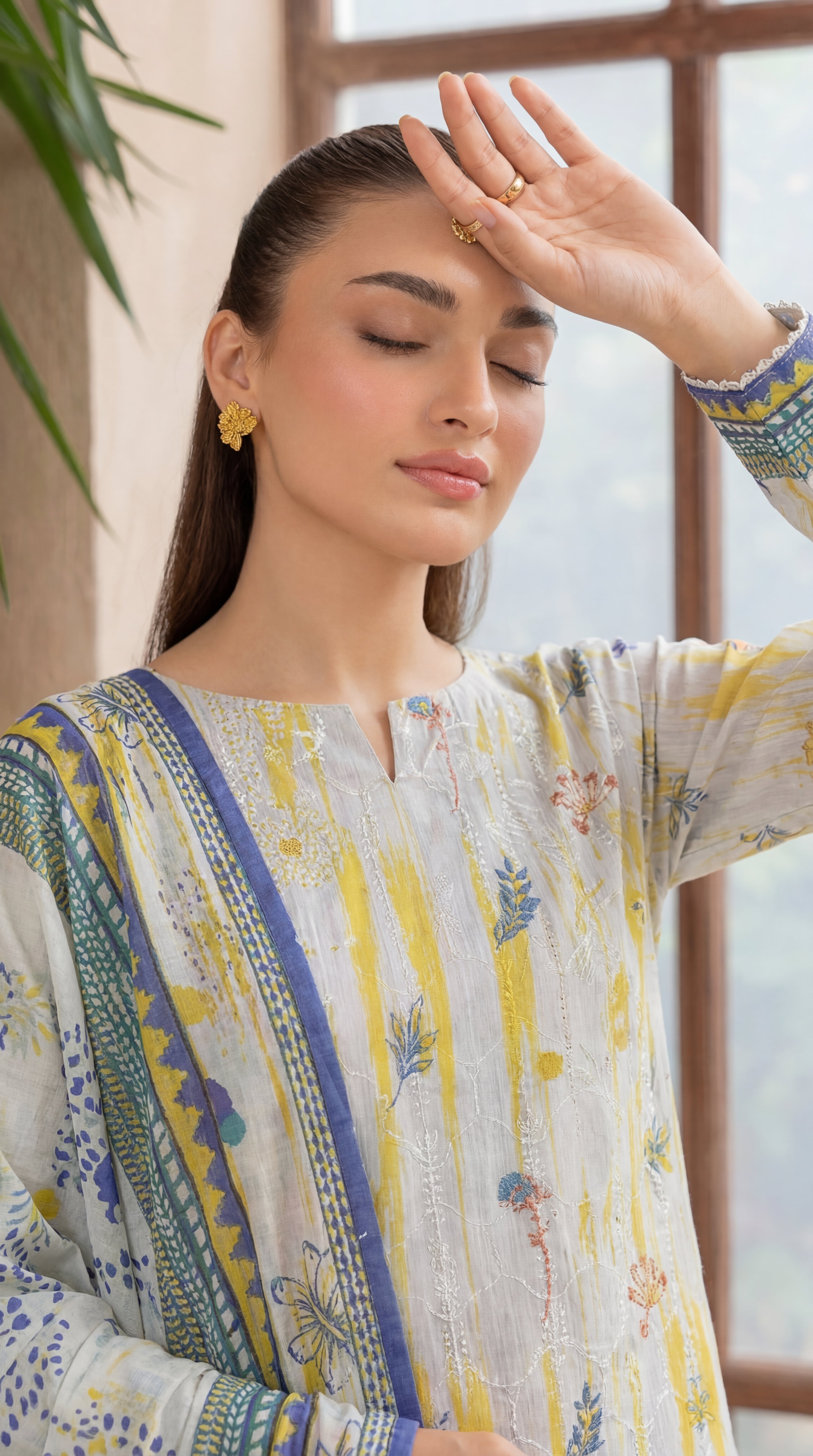 Unstitched Chikankari 3 Piece Lawn - Afreen Collection