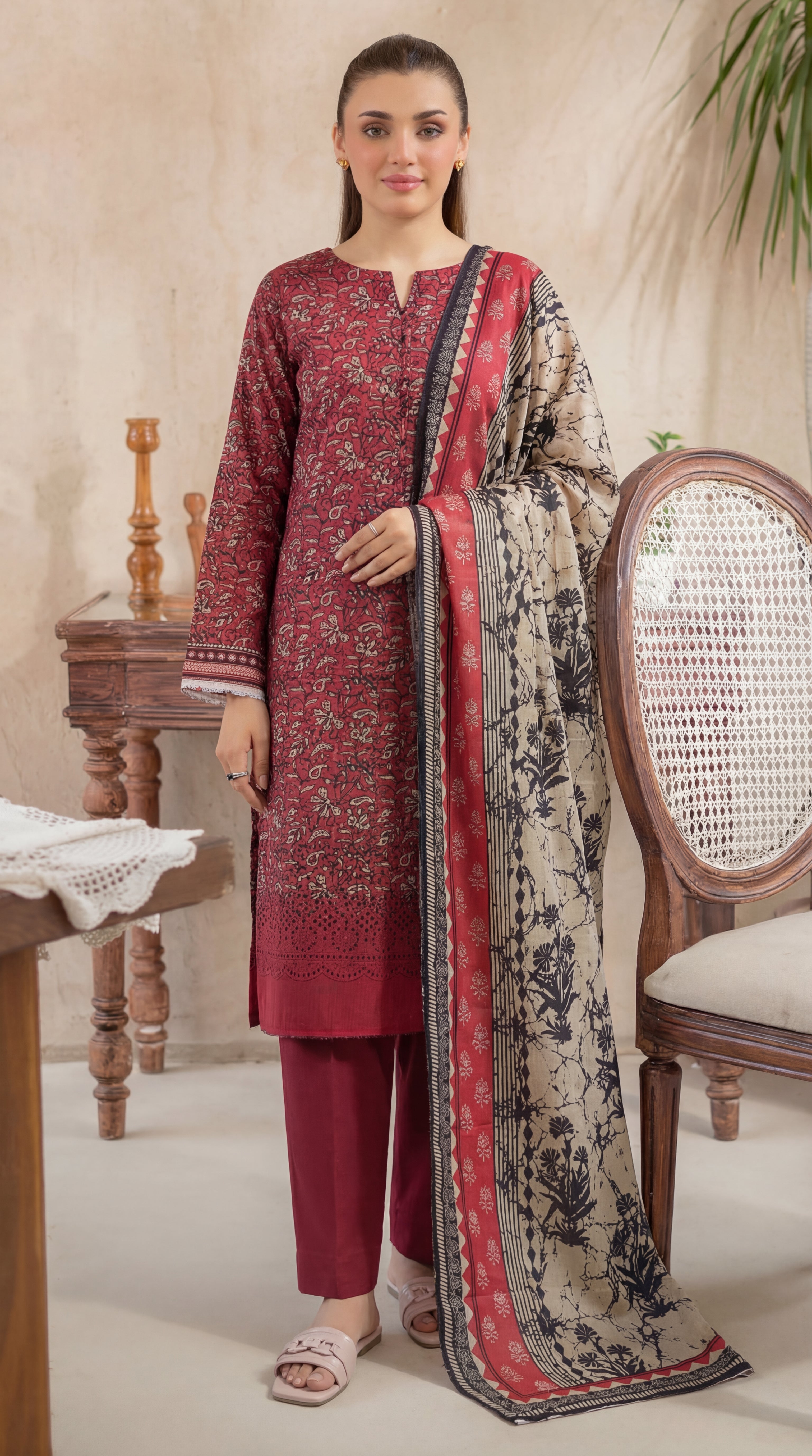 Unstitched Chikankari 3 Piece Lawn - Afreen Collection