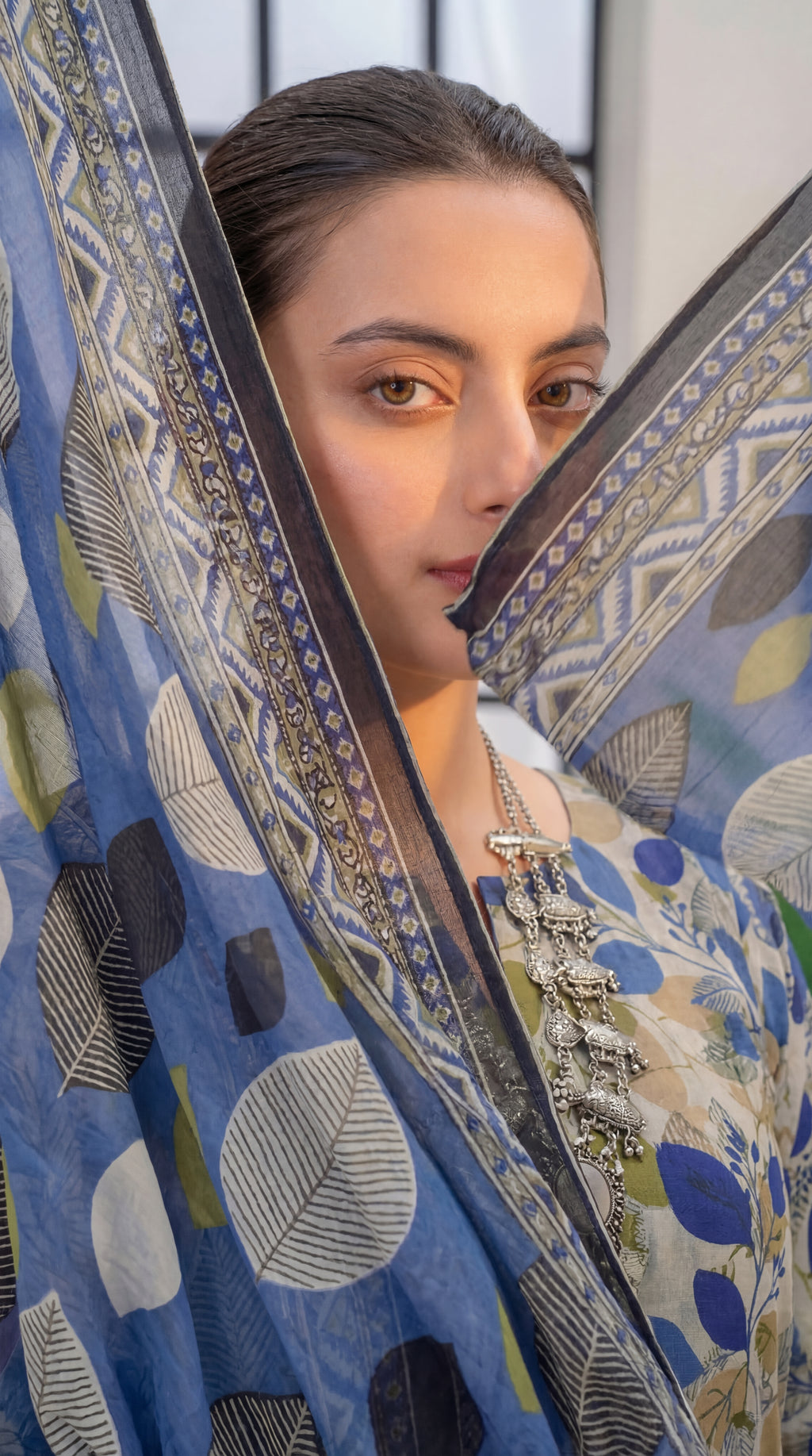 Unstitched 3 Piece Printed Lawn Suit - Khumar Collection