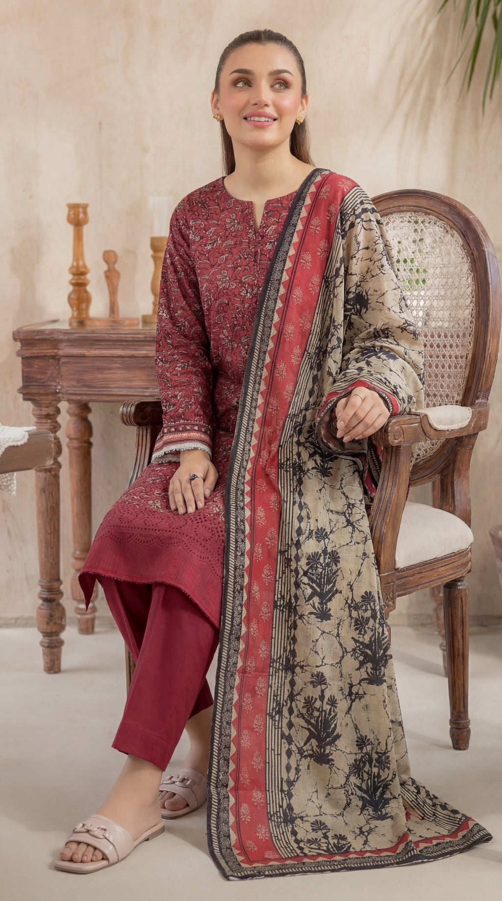 Unstitched Chikankari 3 Piece Lawn - Afreen Collection