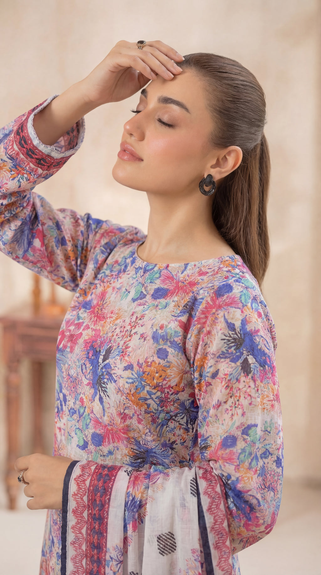 Unstitched Chikankari 3 Piece Lawn - Afreen Collection