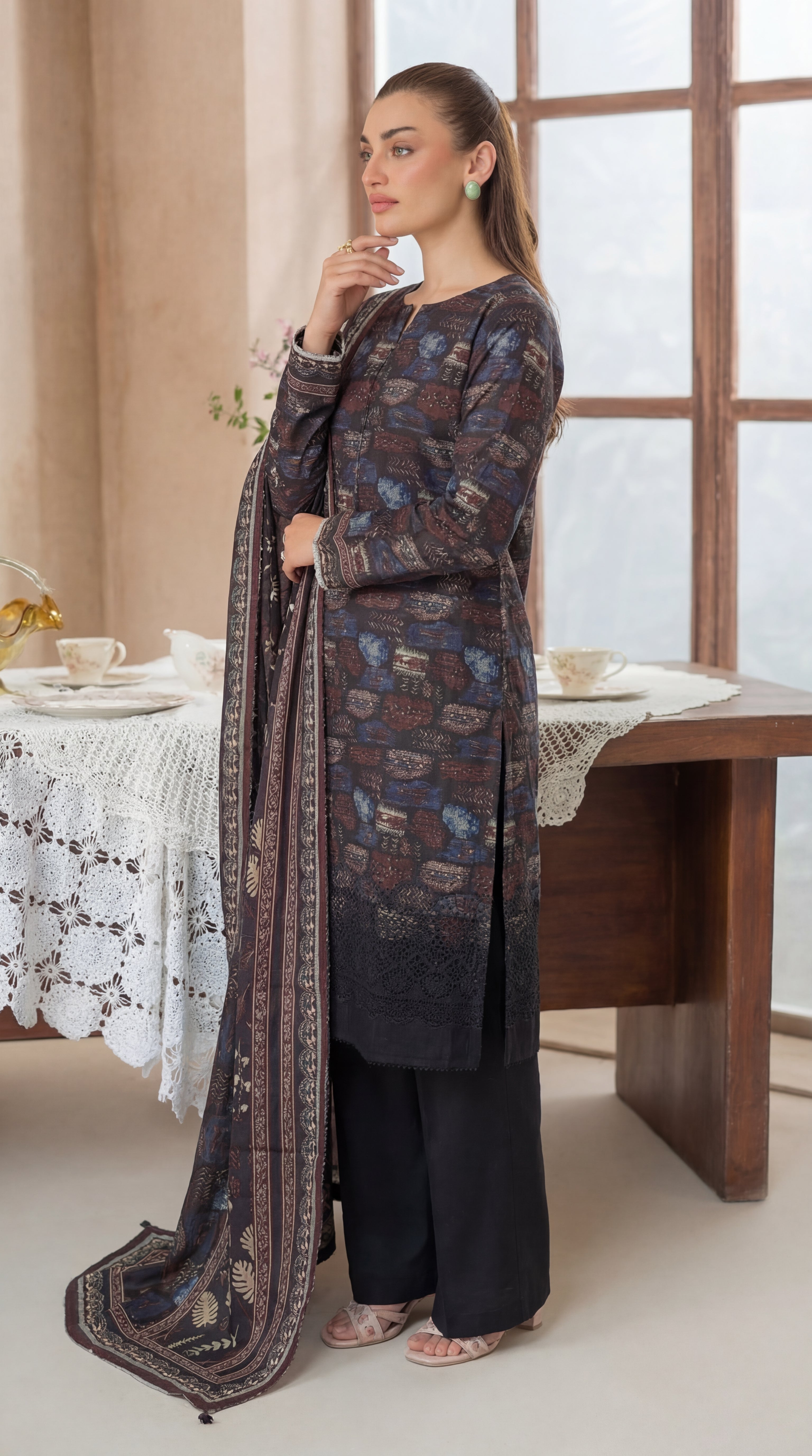 Unstitched Chikankari 3 Piece Lawn - Afreen Collection