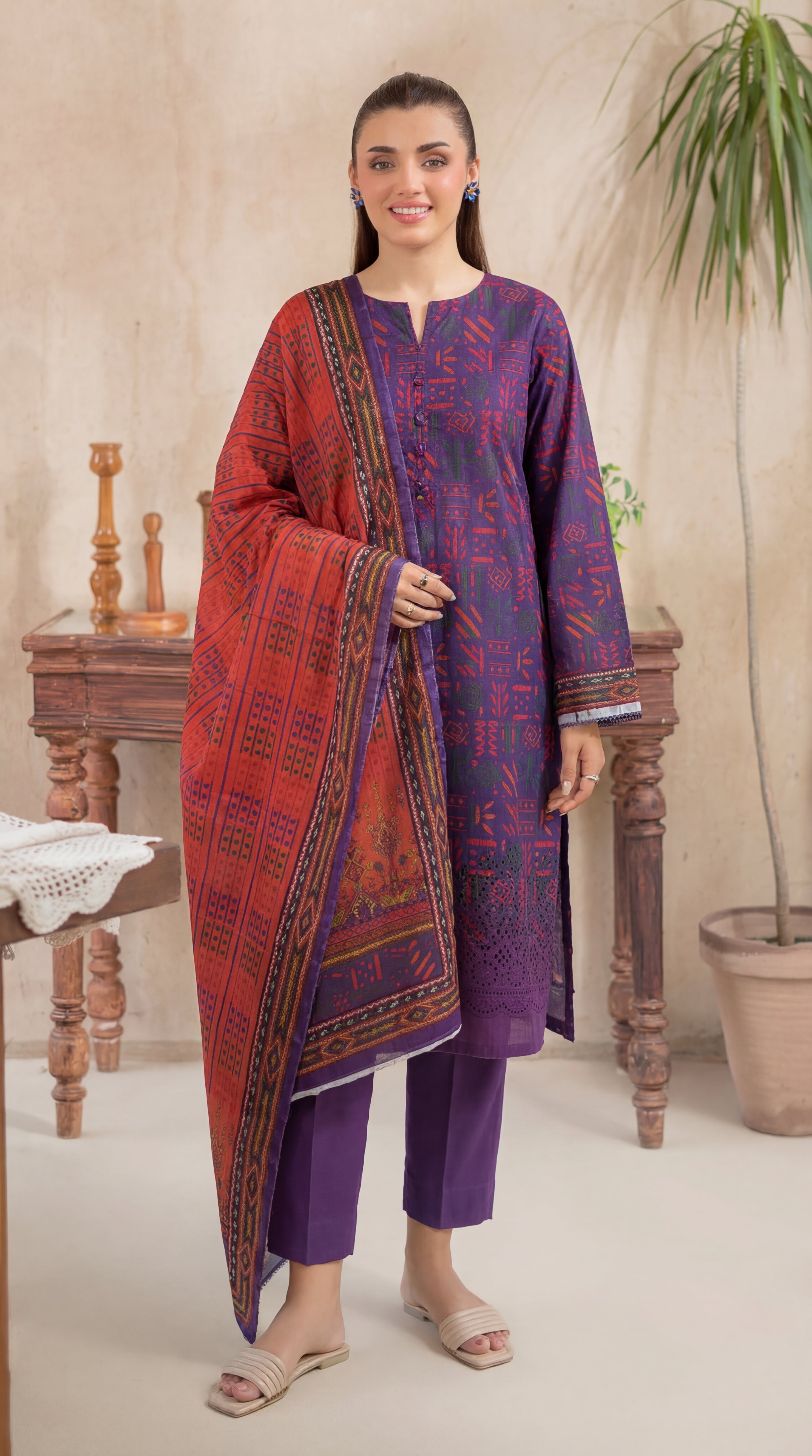 Unstitched Chikankari 3 Piece Lawn - Afreen Collection