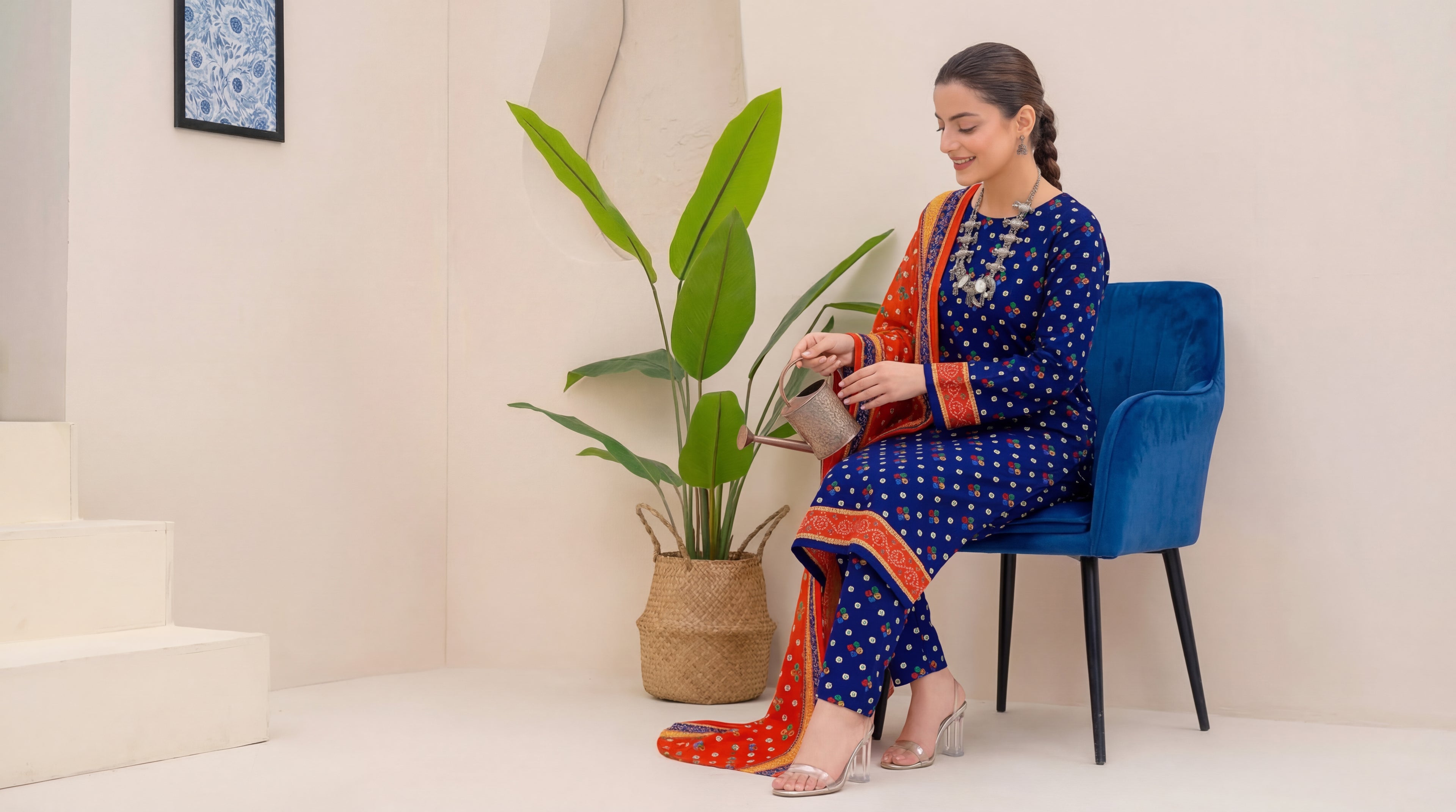 Unstitched 3 Piece Printed Lawn Suit - Khumar Collection