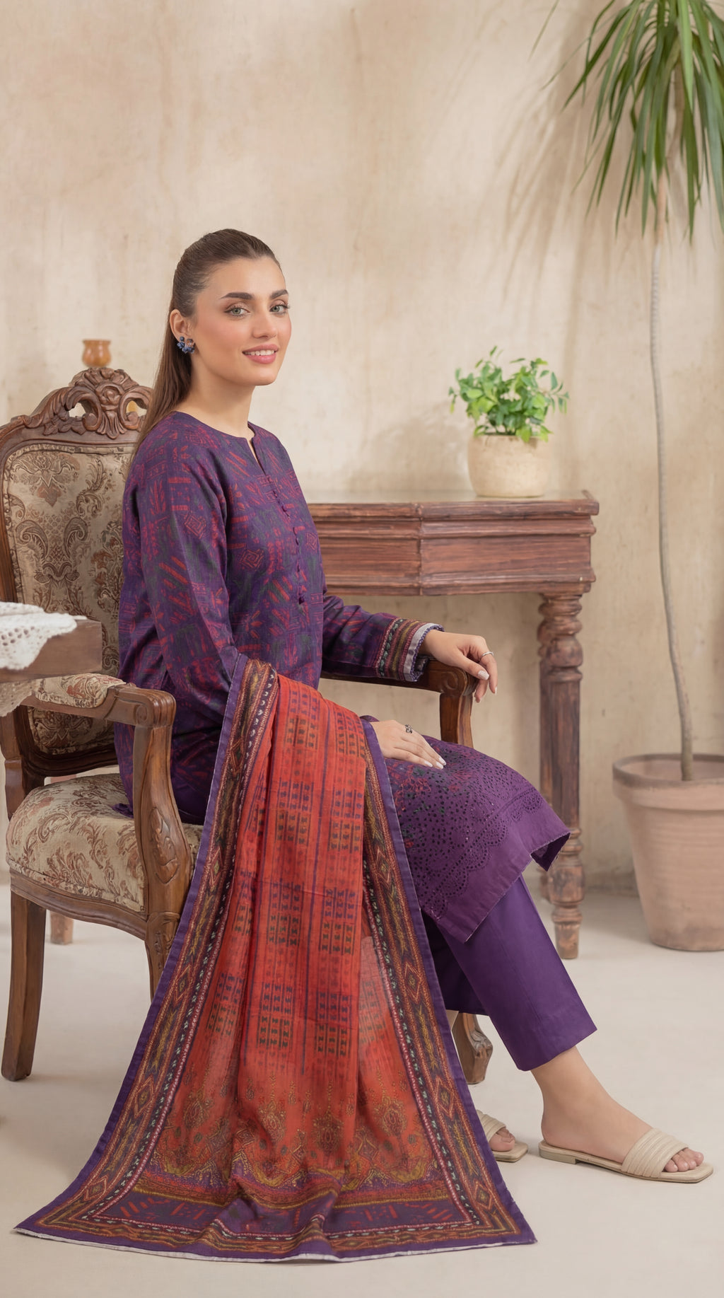 Unstitched Chikankari 3 Piece Lawn - Afreen Collection