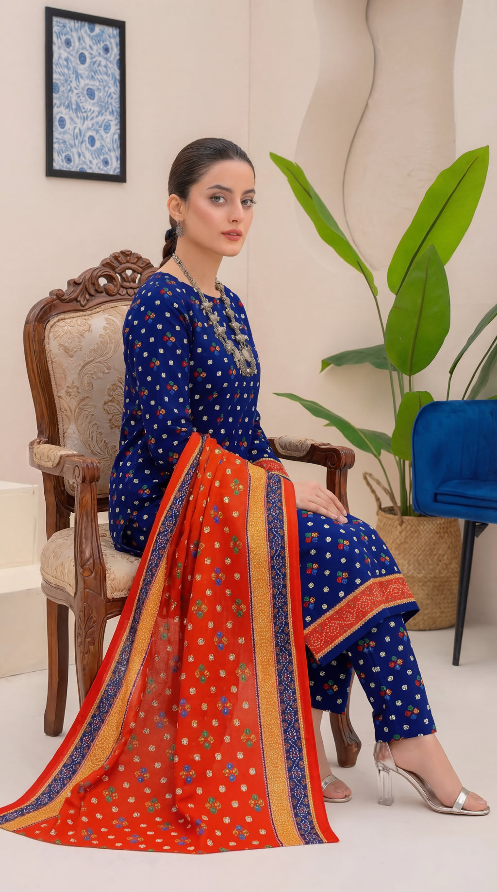 Unstitched 3 Piece Printed Lawn Suit - Khumar Collection