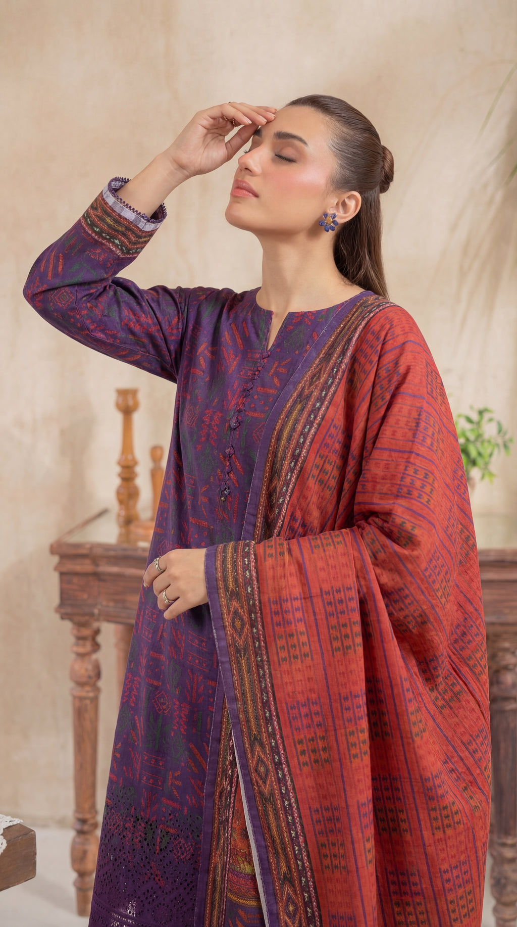 Unstitched Chikankari 3 Piece Lawn - Afreen Collection