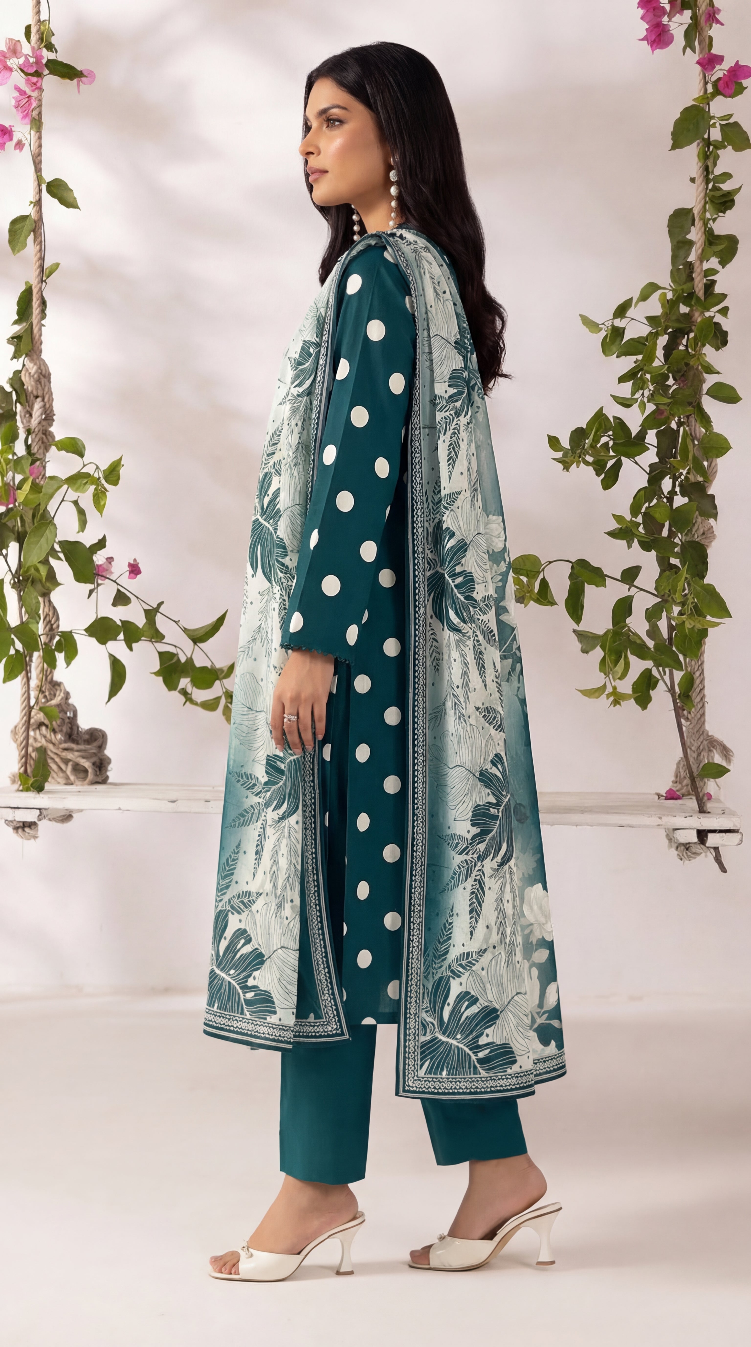 Unstitched 3 Piece Printed Lawn Suit - Rangraiz Collection
