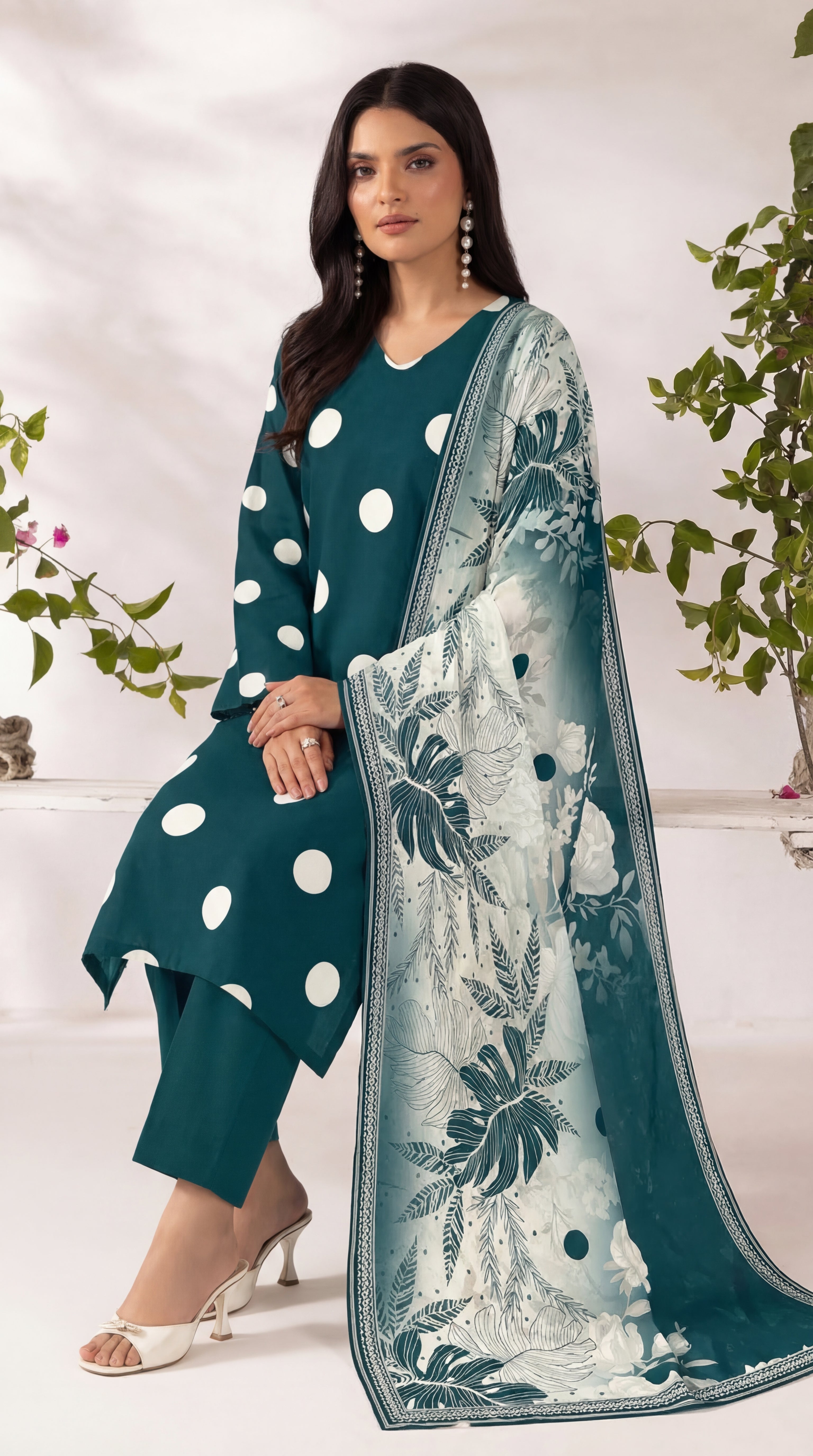 Unstitched 3 Piece Printed Lawn Suit - Rangraiz Collection