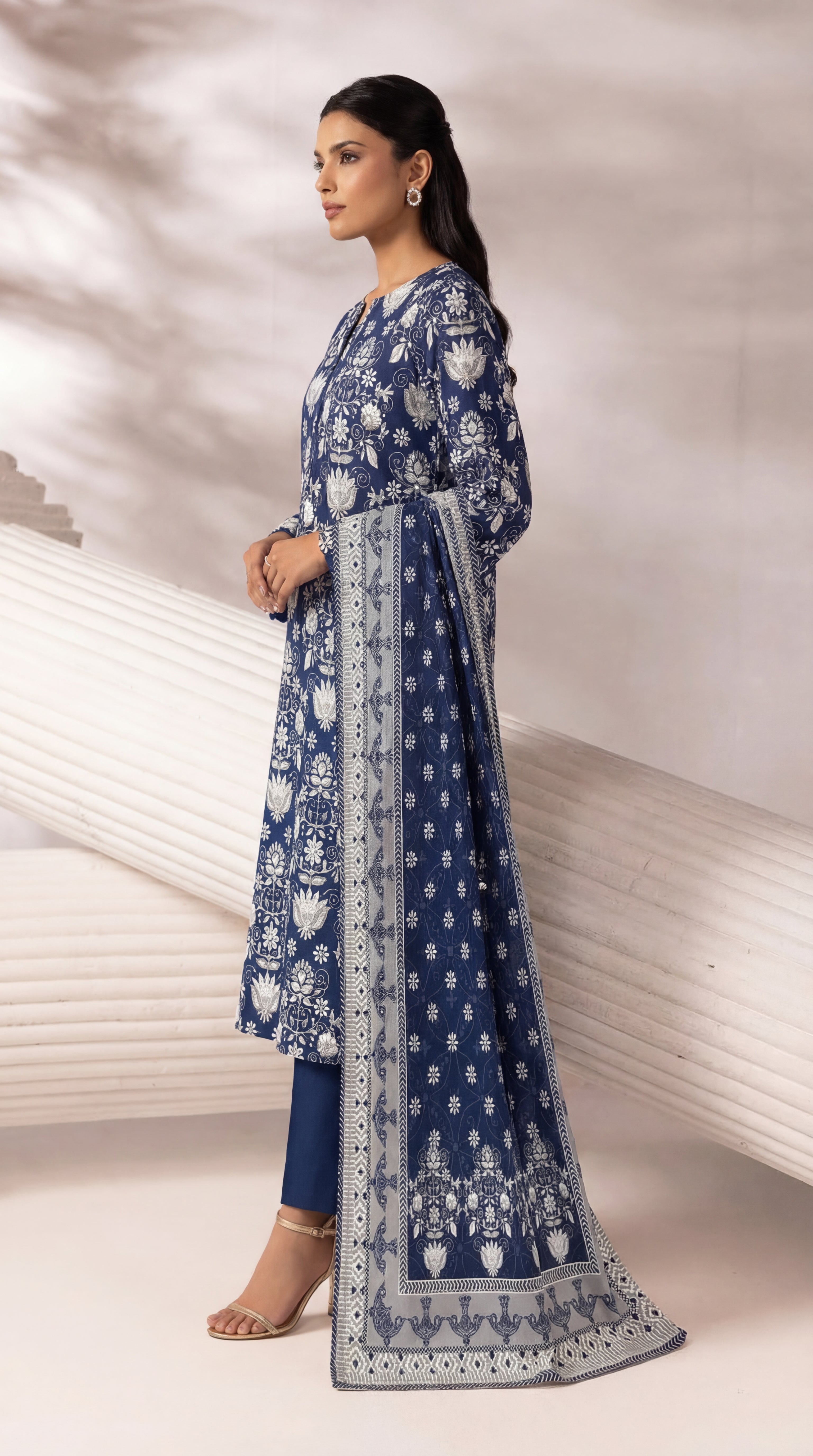 Unstitched 3 Piece Printed Lawn Suit - Rangraiz Collection
