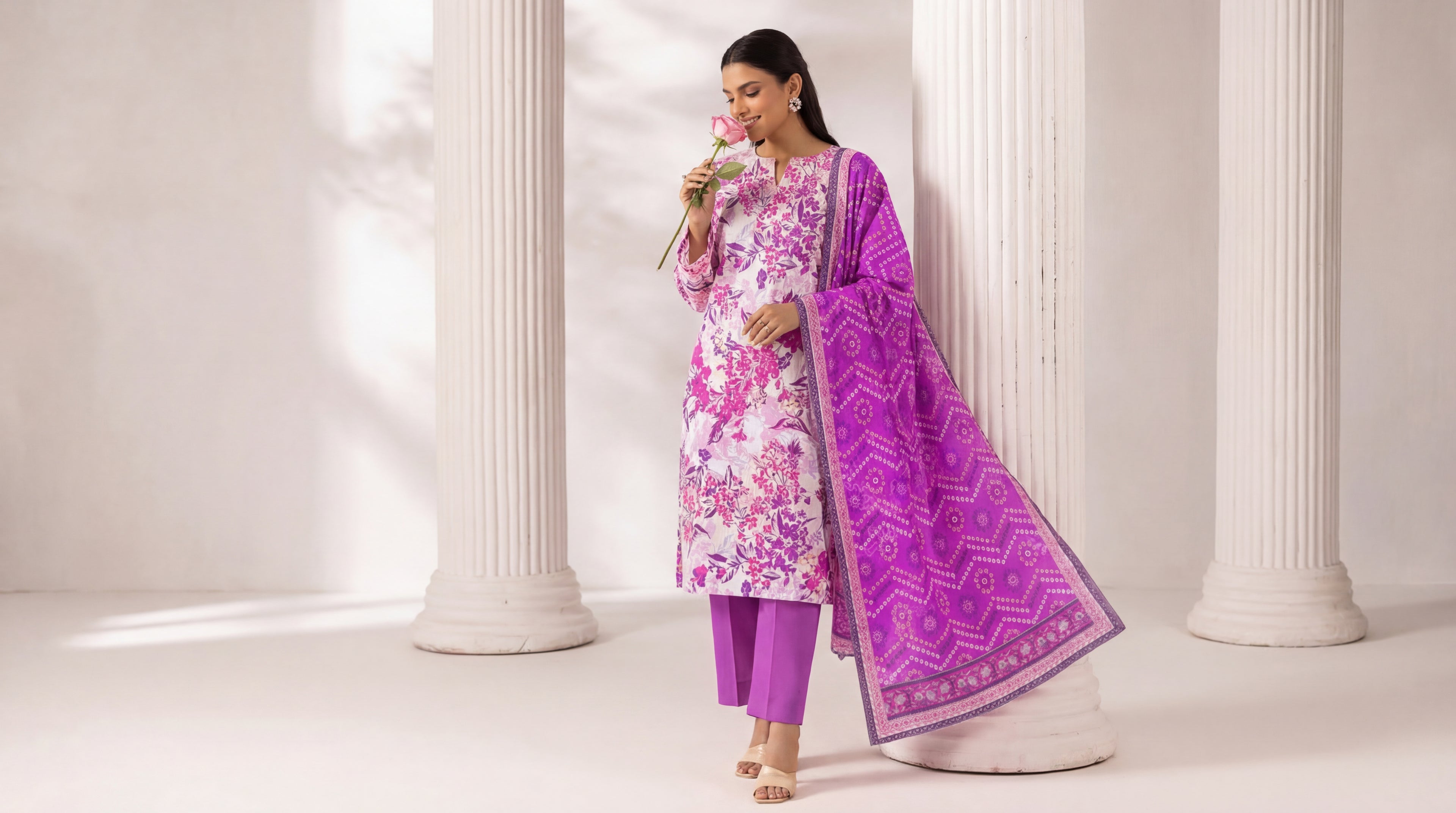 Unstitched 3 Piece Printed Lawn Suit - Rangraiz Collection