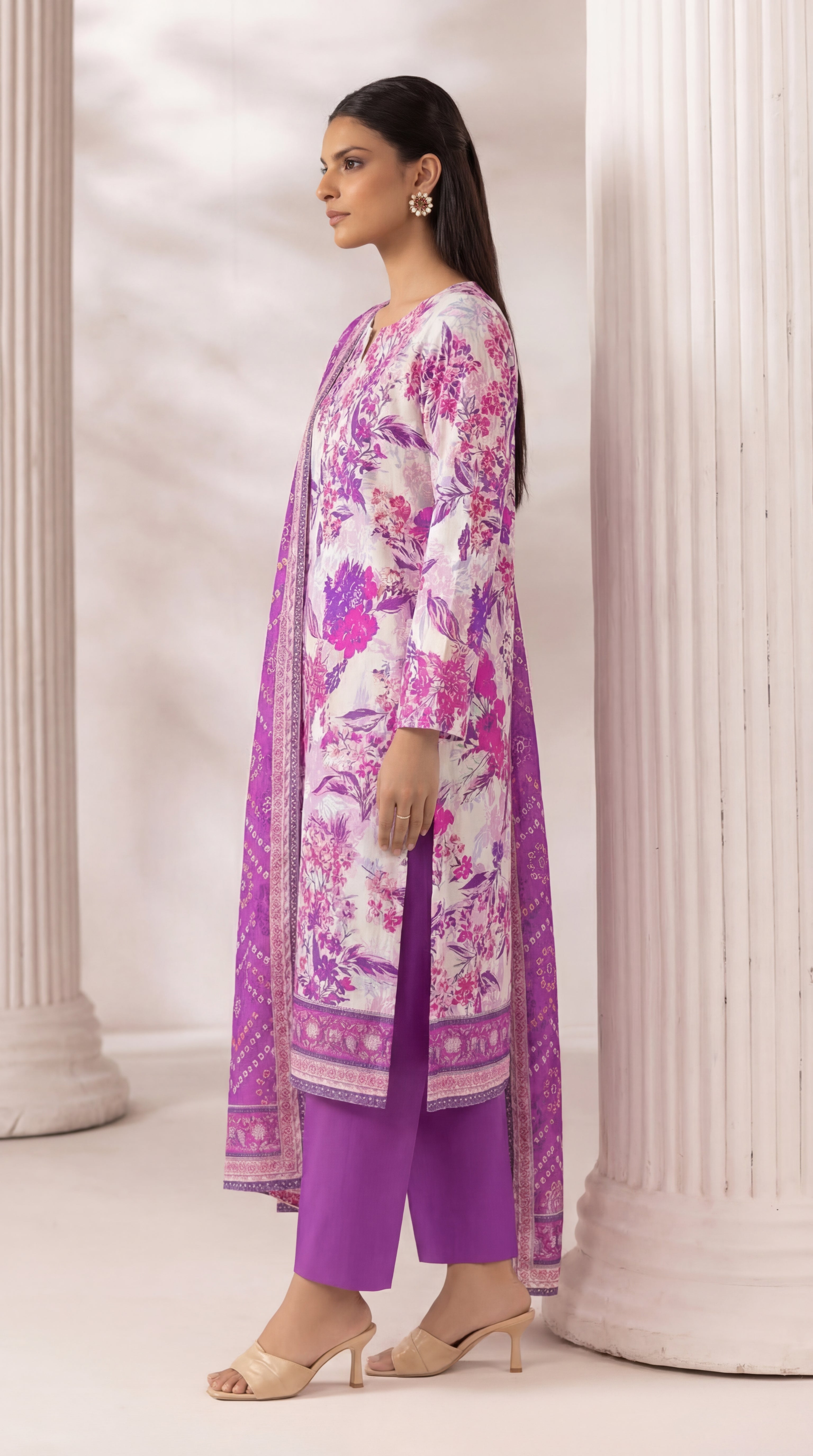 Unstitched 3 Piece Printed Lawn Suit - Rangraiz Collection