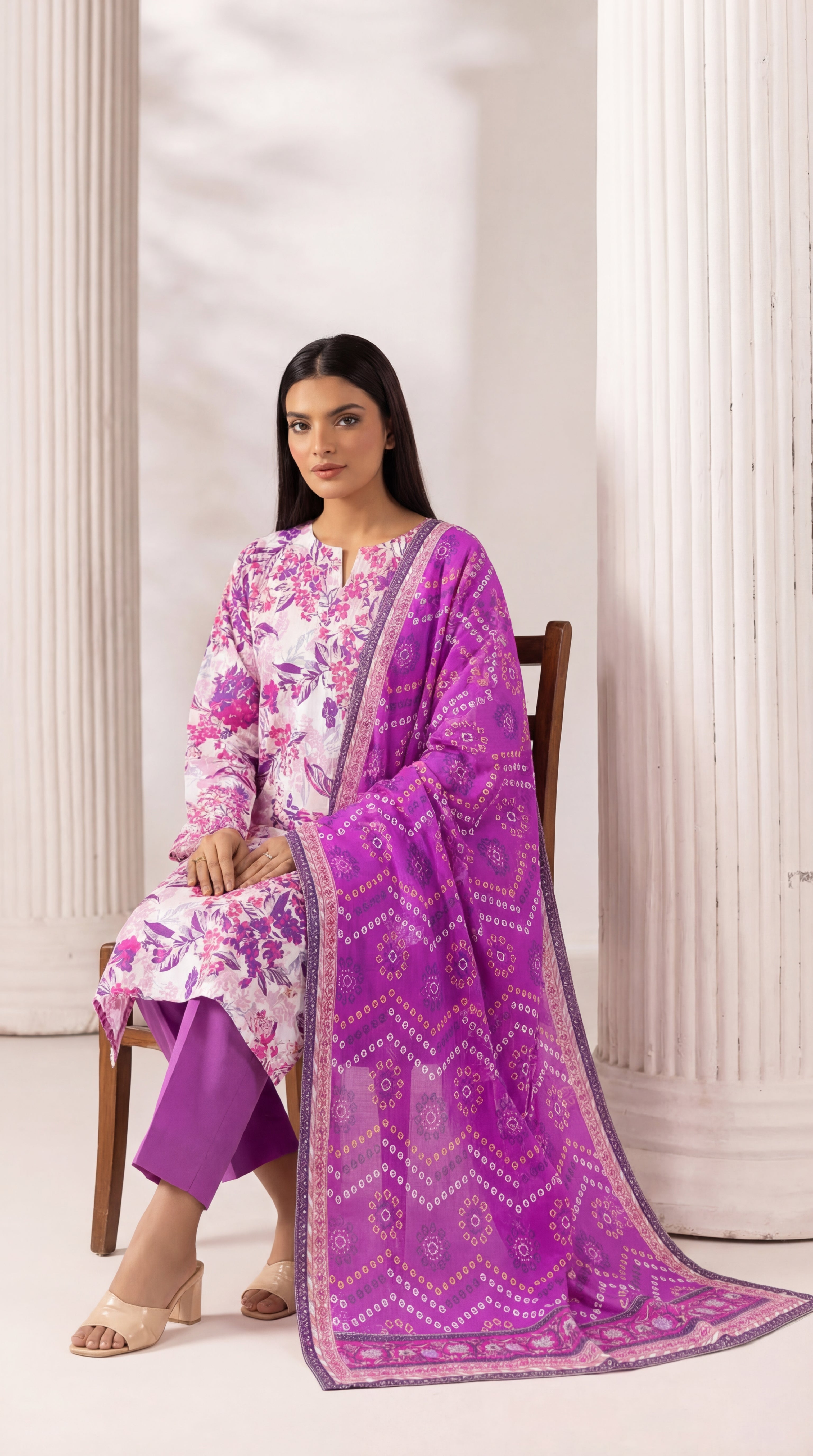 Unstitched 3 Piece Printed Lawn Suit - Rangraiz Collection
