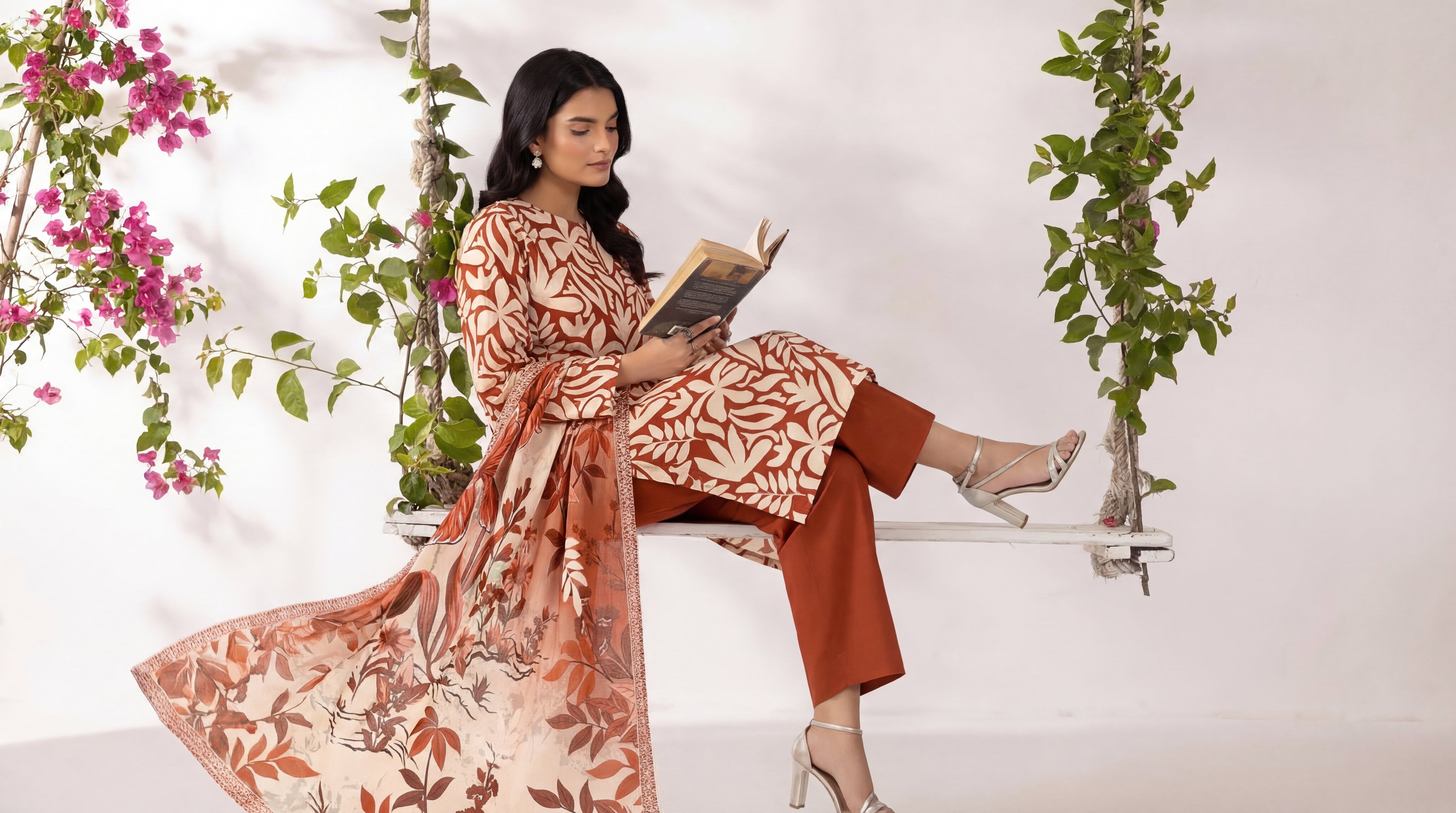 Unstitched 3 Piece Printed Lawn Suit - Rangraiz Collection