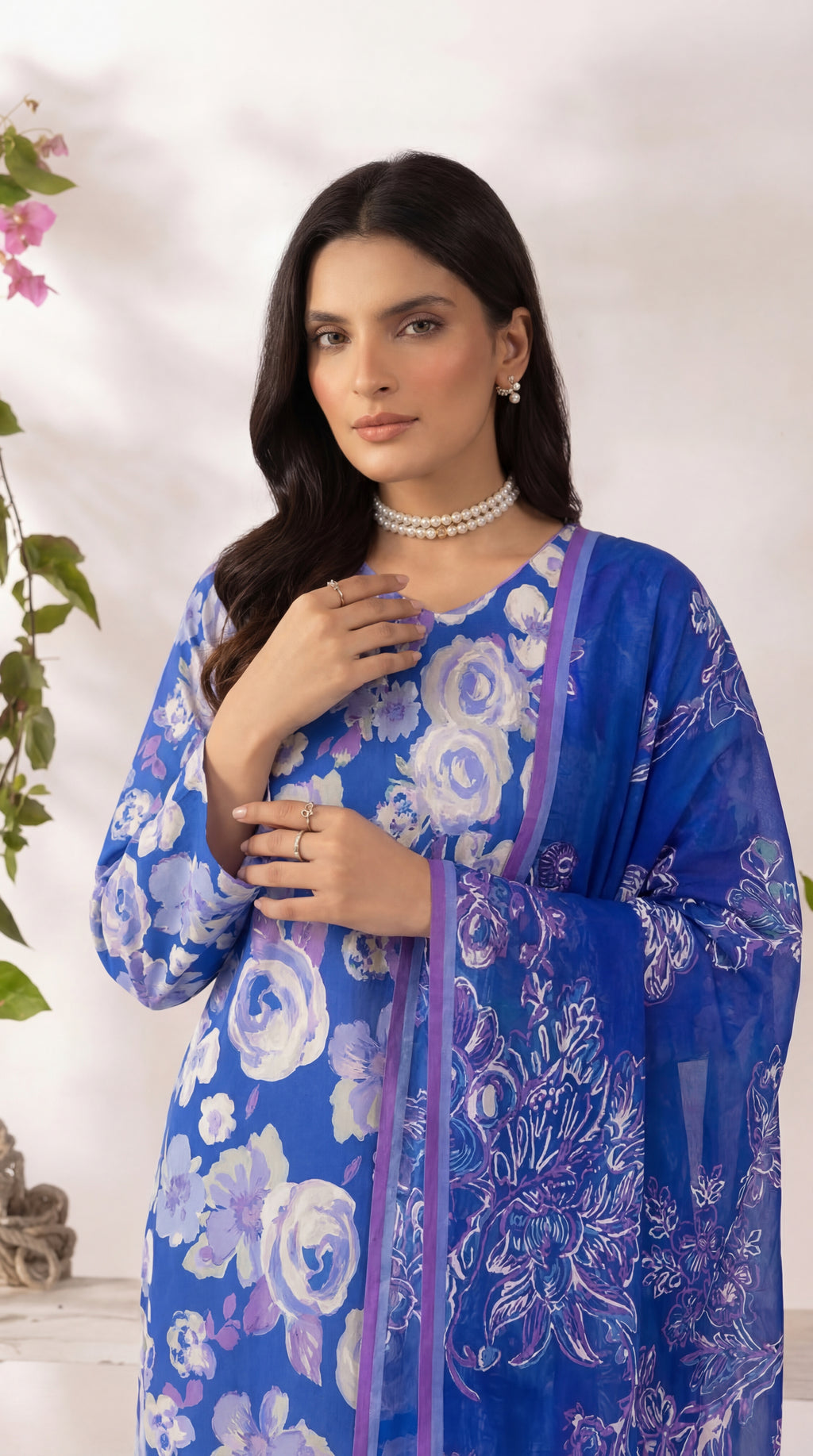 Unstitched 3 Piece Printed Lawn Suit - Rangraiz Collection