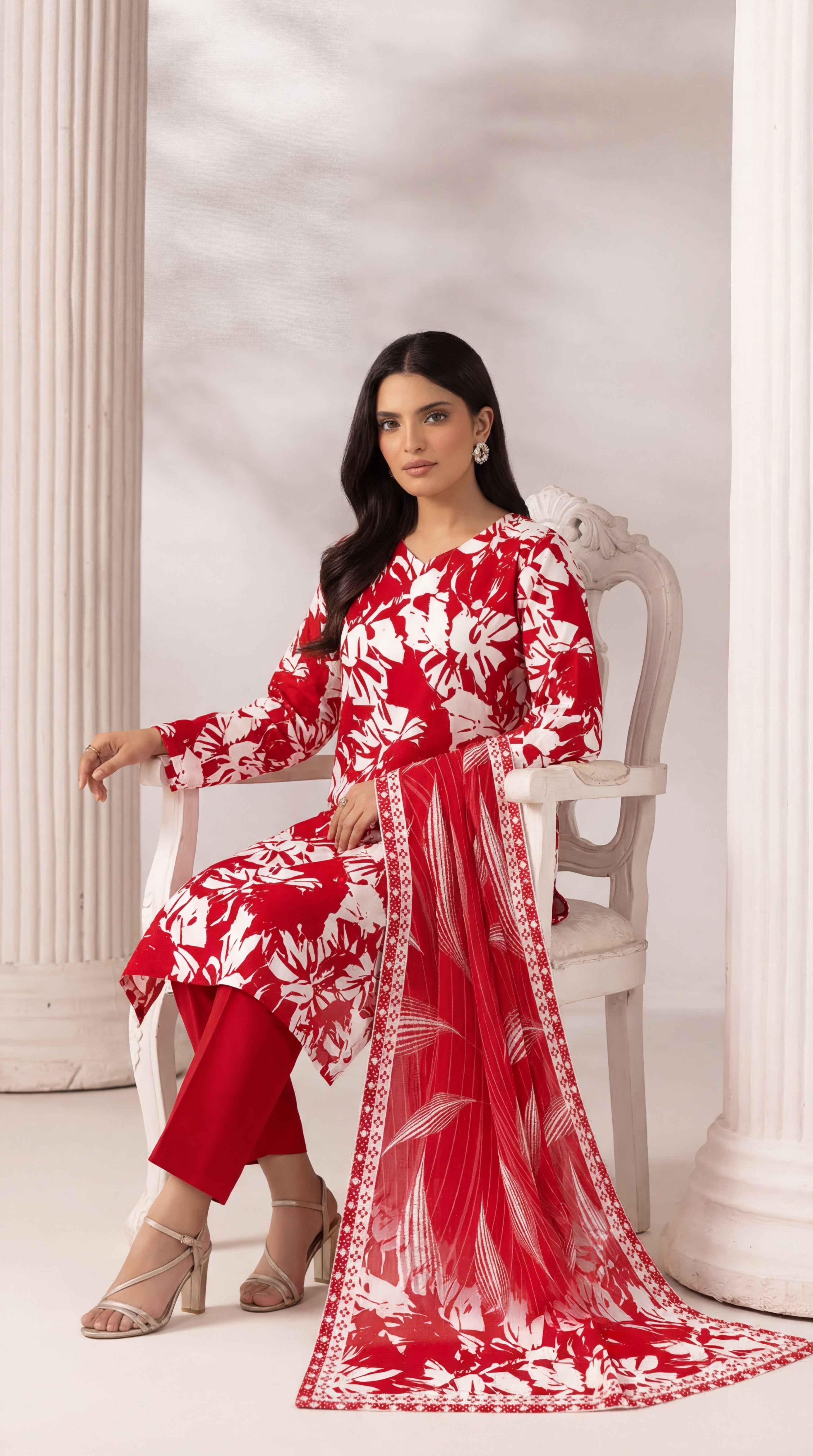 Unstitched 3 Piece Printed Lawn Suit - Rangraiz Collection