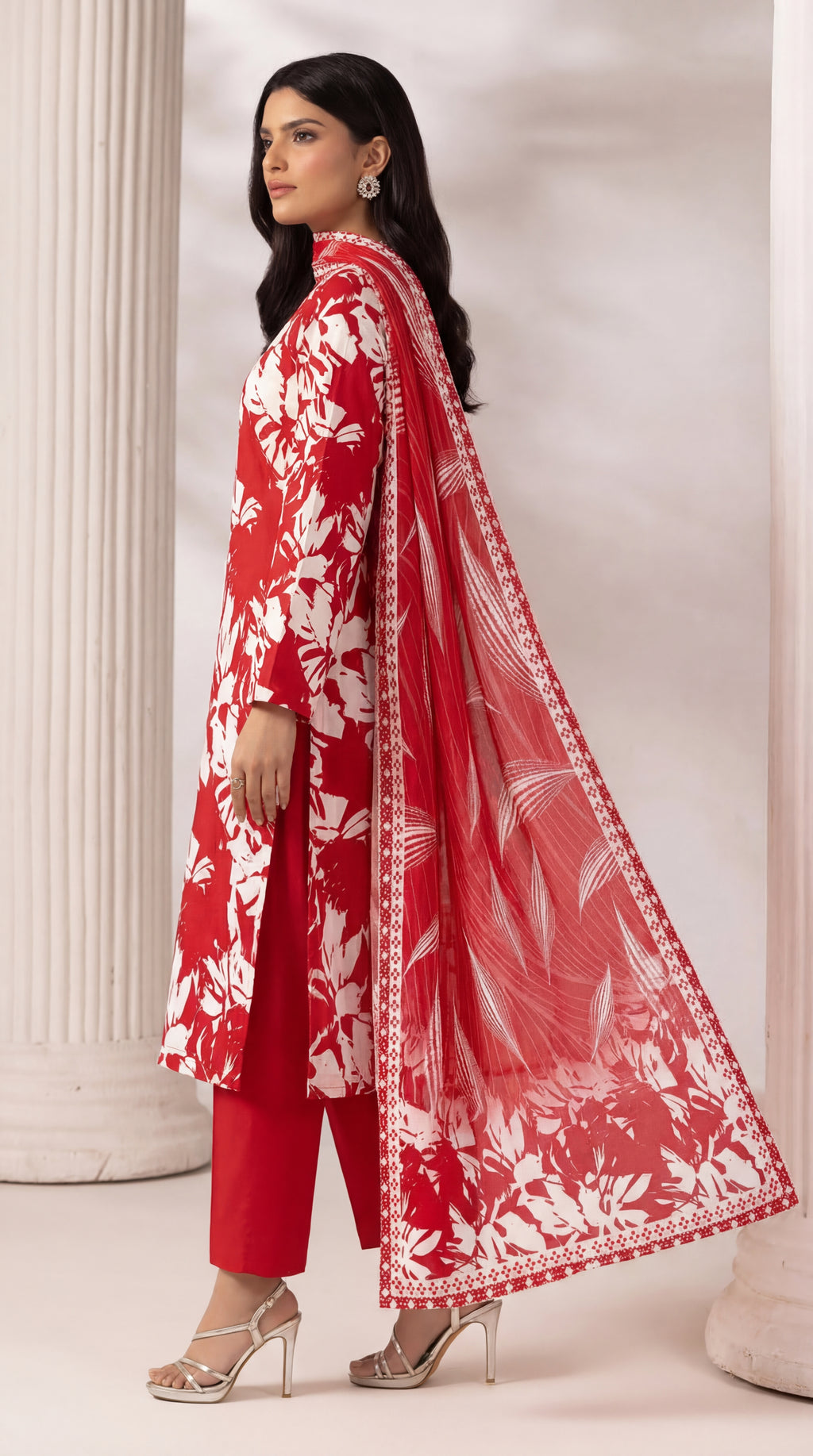Unstitched 3 Piece Printed Lawn Suit - Rangraiz Collection