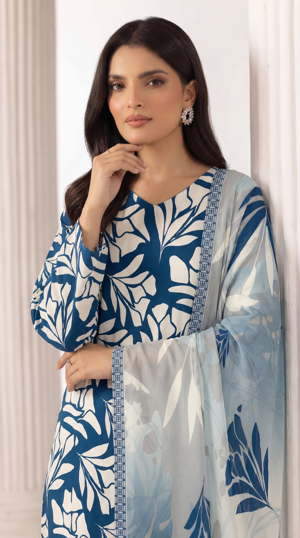Unstitched 3 Piece Printed Lawn Suit - Rangraiz Collection