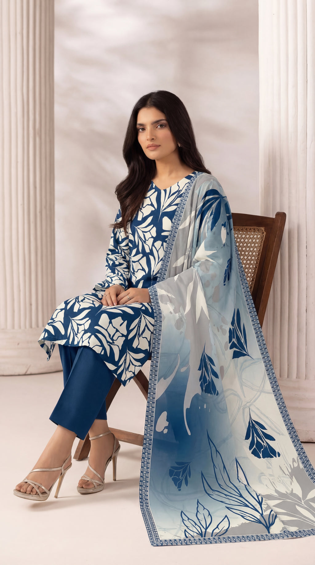 Unstitched 3 Piece Printed Lawn Suit - Rangraiz Collection