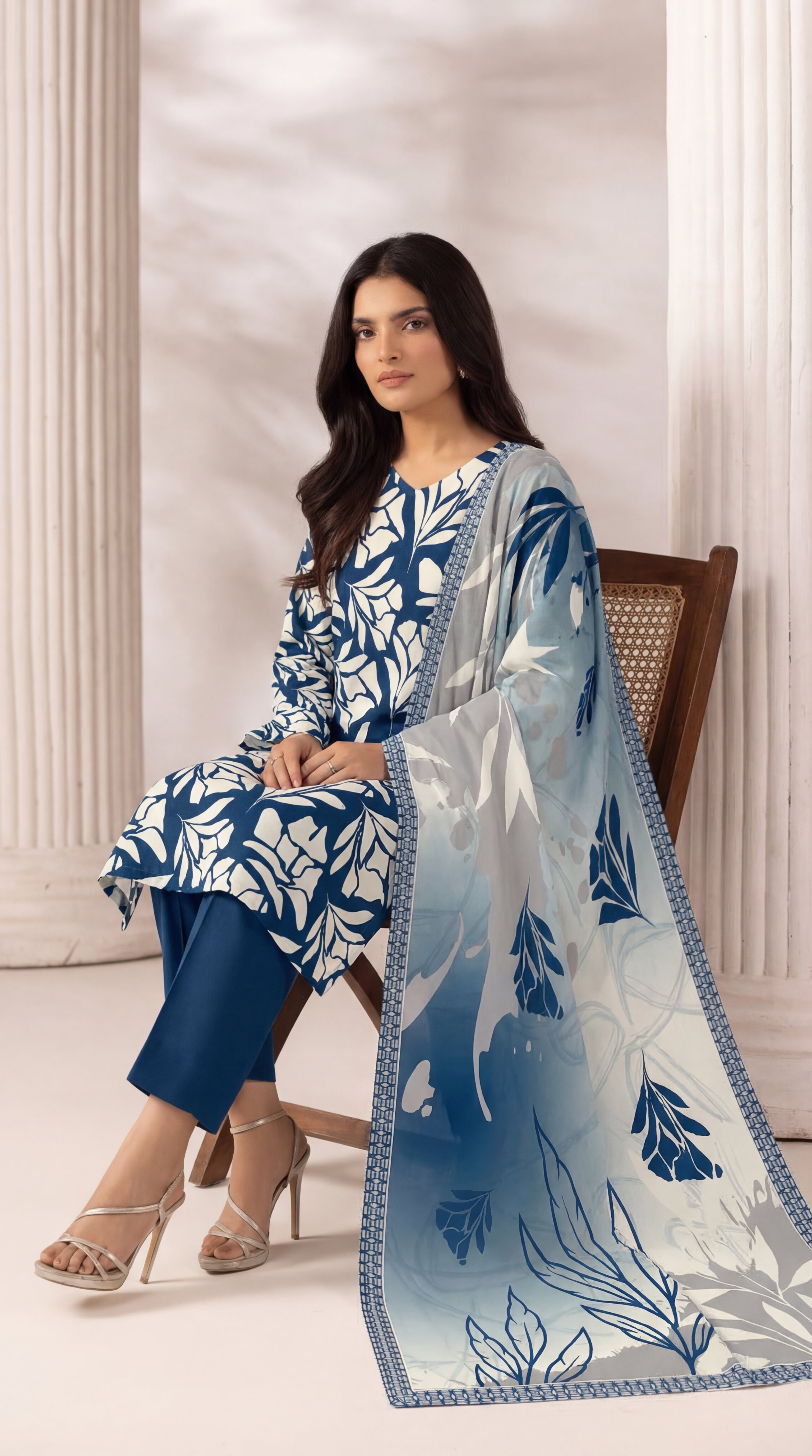Unstitched 3 Piece Printed Lawn Suit - Rangraiz Collection