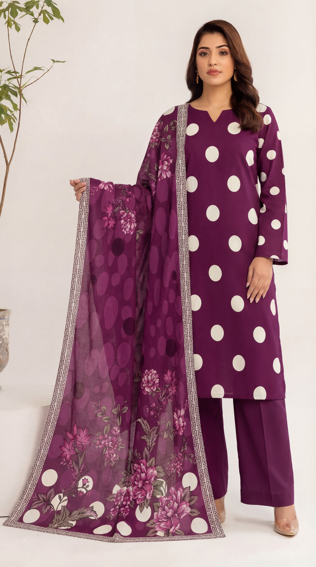 Unstitched 3 Piece Printed Lawn Suit - Rangraiz Collection
