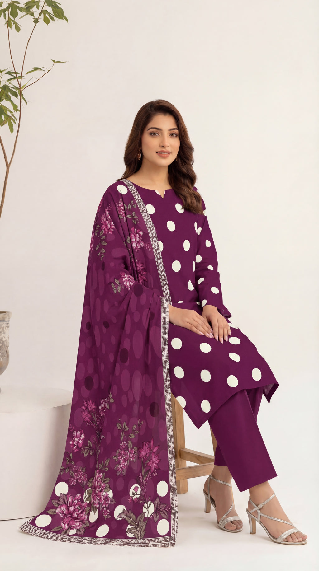 Unstitched 3 Piece Printed Lawn Suit - Rangraiz Collection