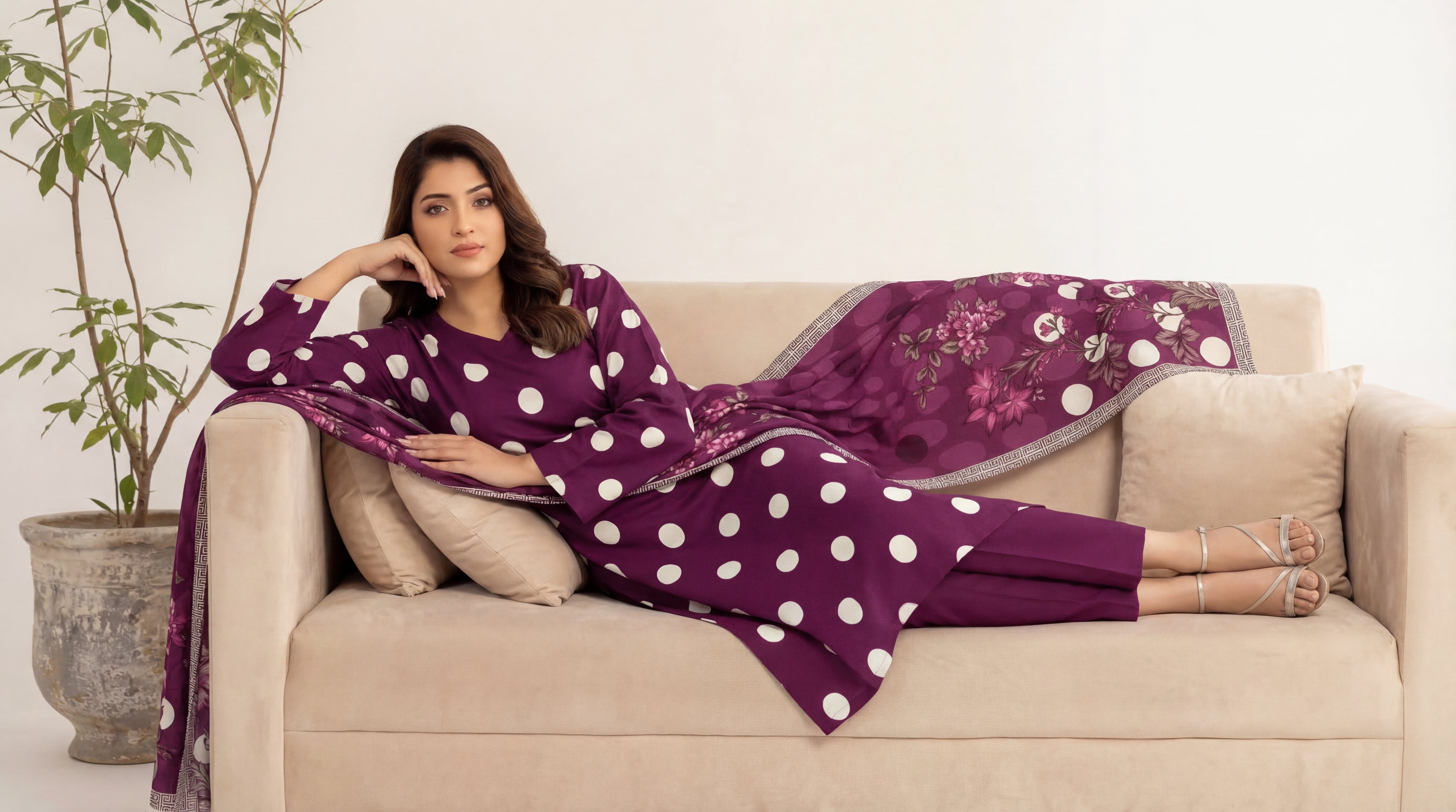 Unstitched 3 Piece Printed Lawn Suit - Rangraiz Collection